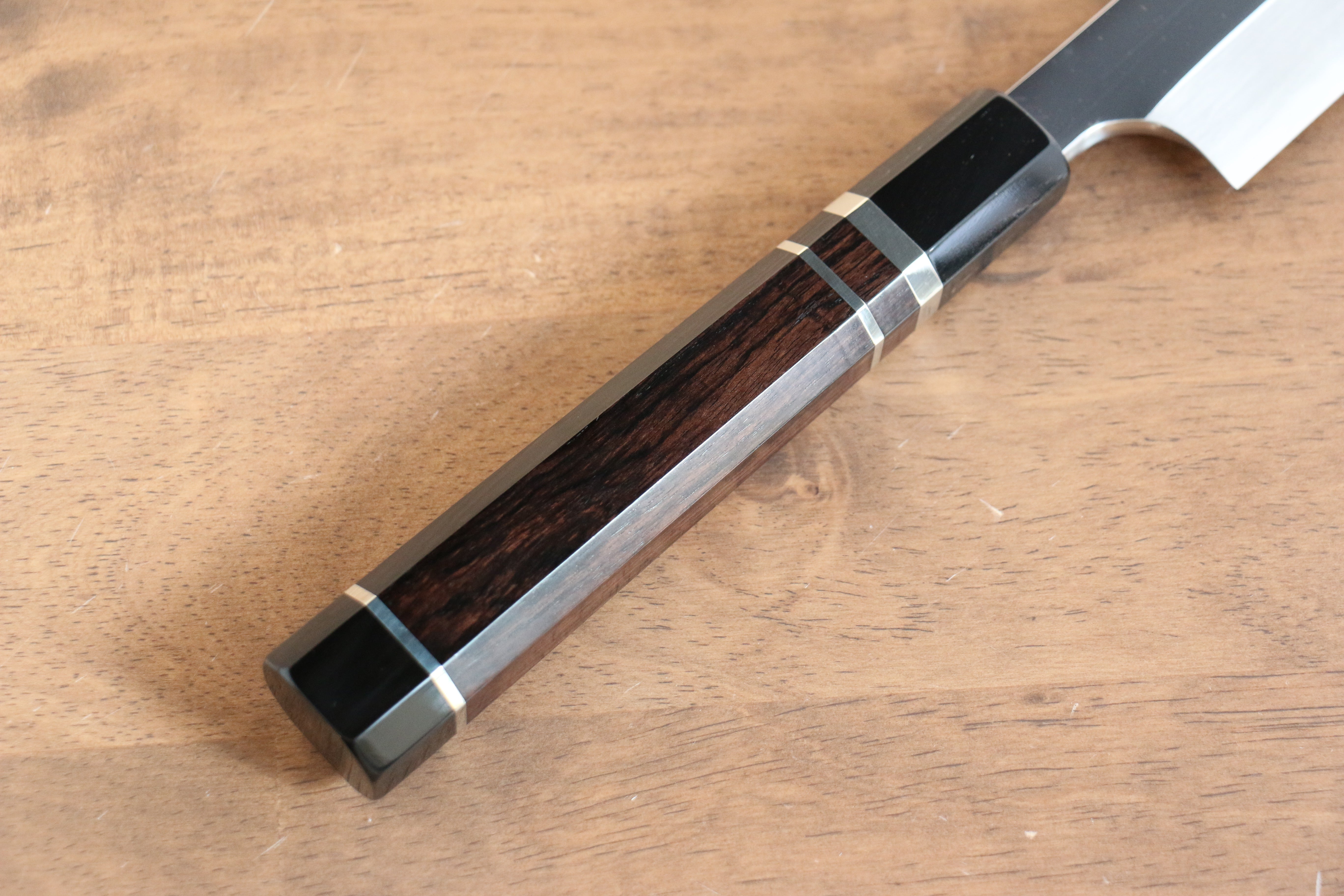 黑崎 優 青鋼二號 鏡面處理 柳刃 300mm 黑檀(兩側帶水牛環型設計) 握把 - 清助刃物