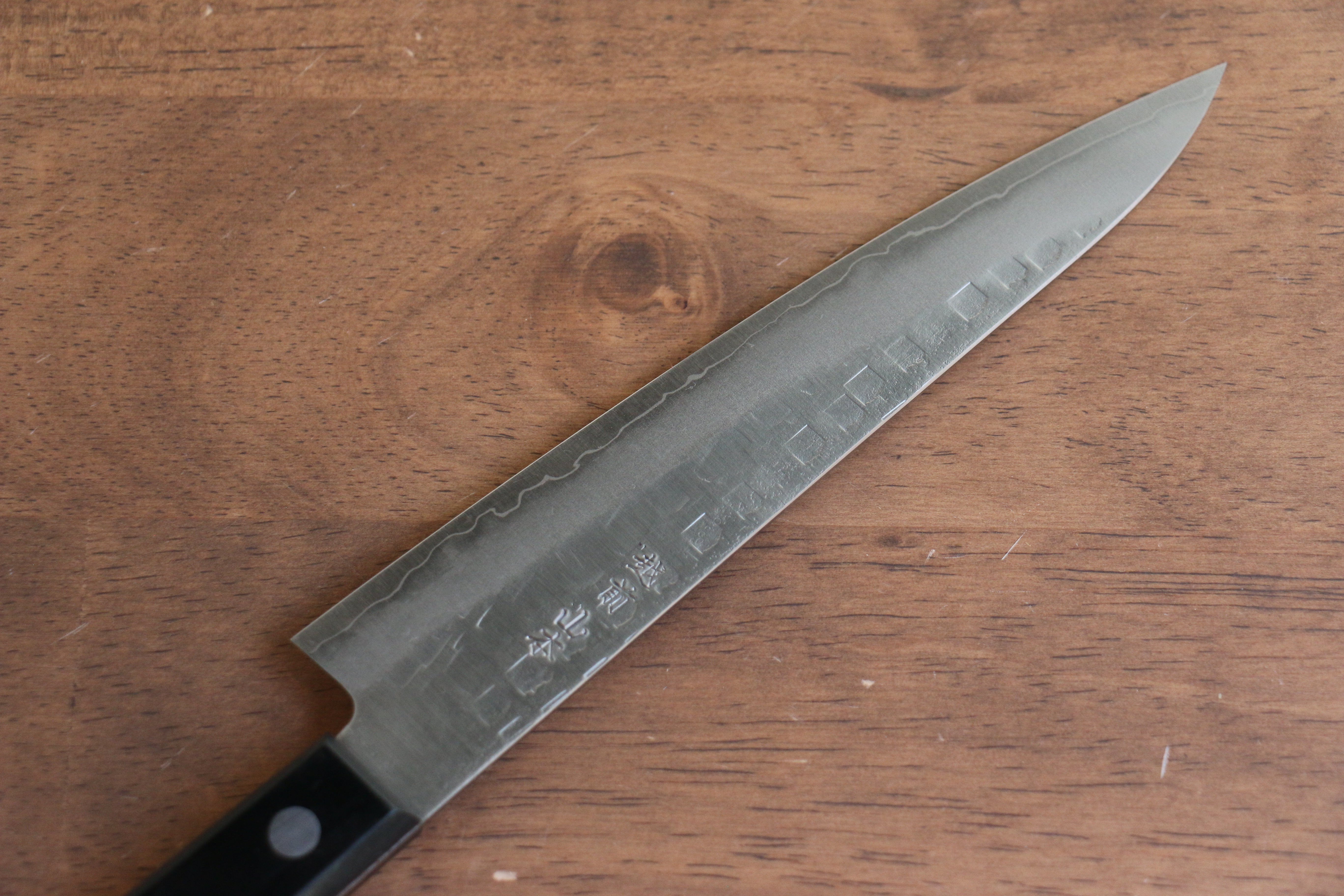 山本 直 AUS8 鎚目 多用途小刀 160mm 黑合成木 握把 - 清助刃物