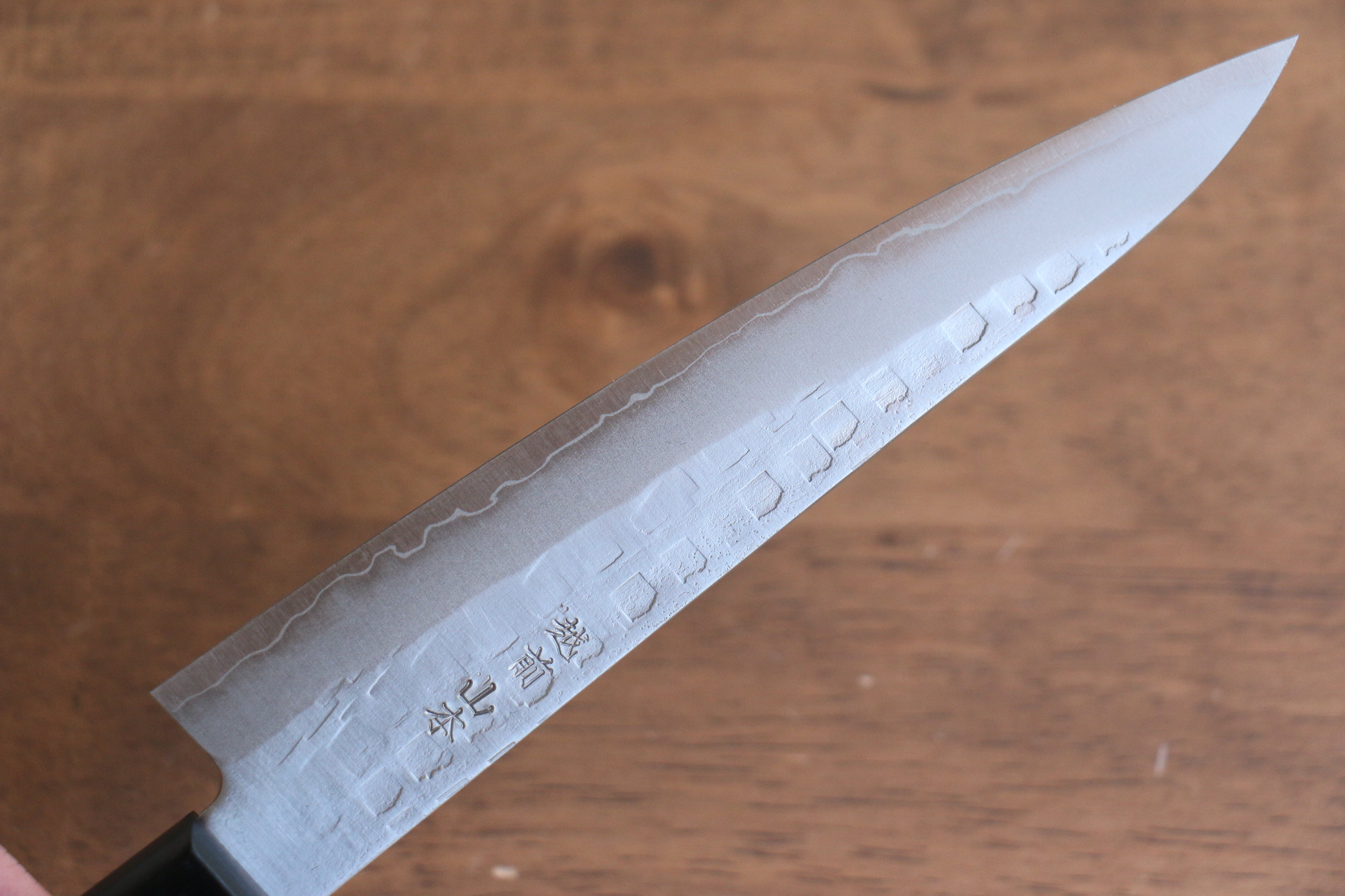 山本 直 AUS8 鎚目 多用途小刀 160mm 黑合成木 握把 - 清助刃物