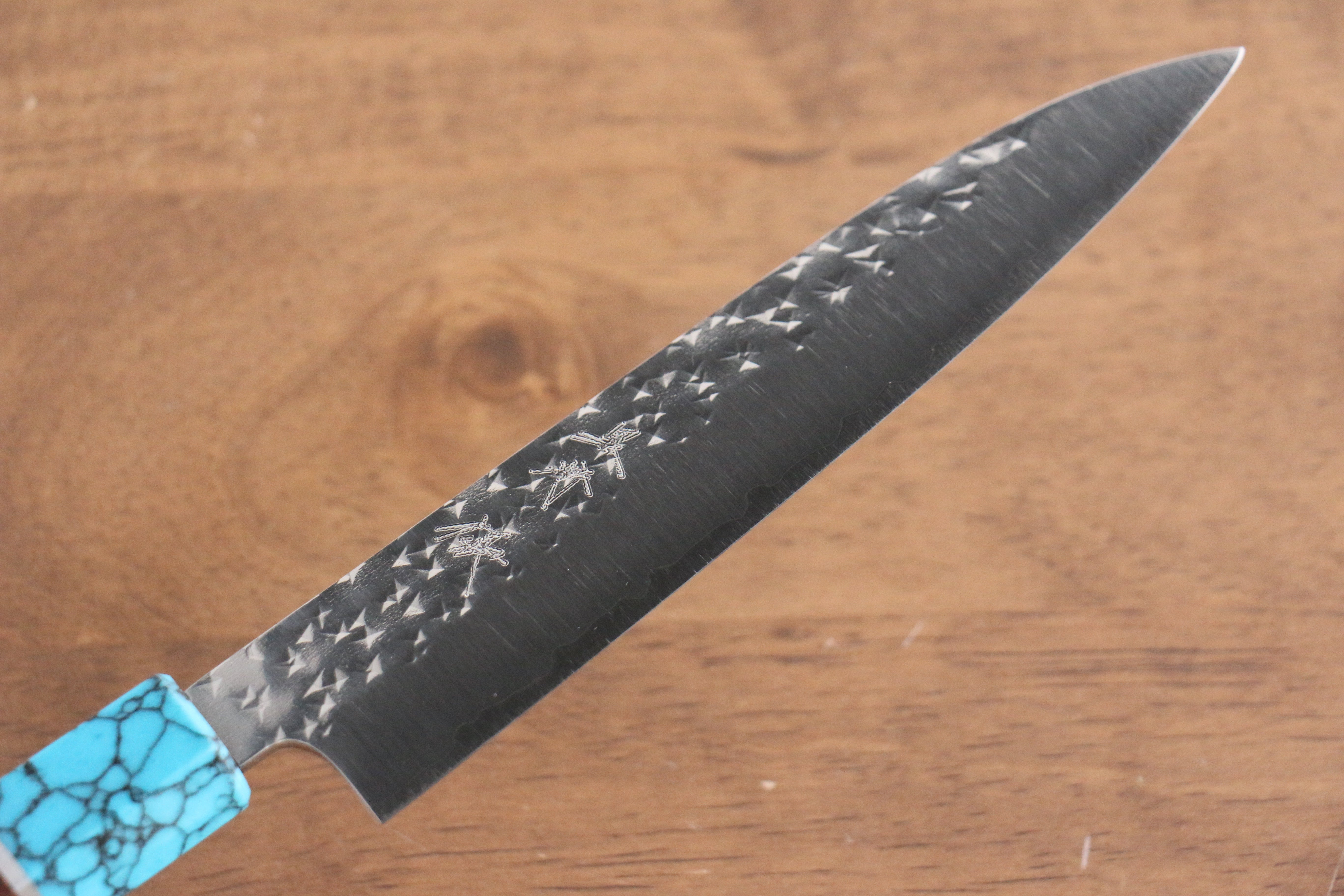 黑崎 優 閃光 SG2 鎚目 多用途小刀 150mm 紫檀木(口輪:土耳其石環型設計) 握把 - 清助刃物