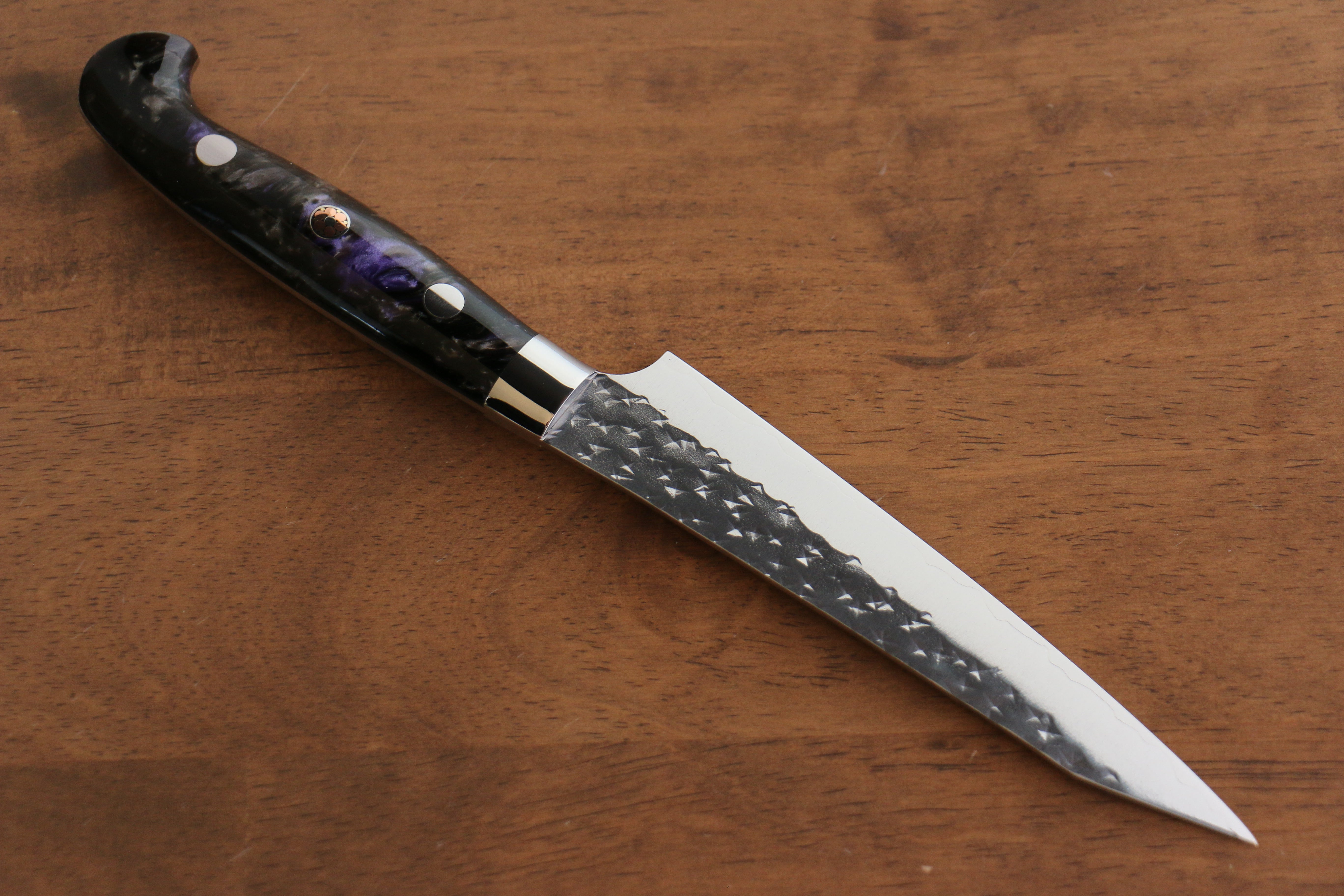 黑崎 優 閃光 銳 SG2 鎚目 多用途小刀 130mm 黑壓克力 握把 - 清助刃物