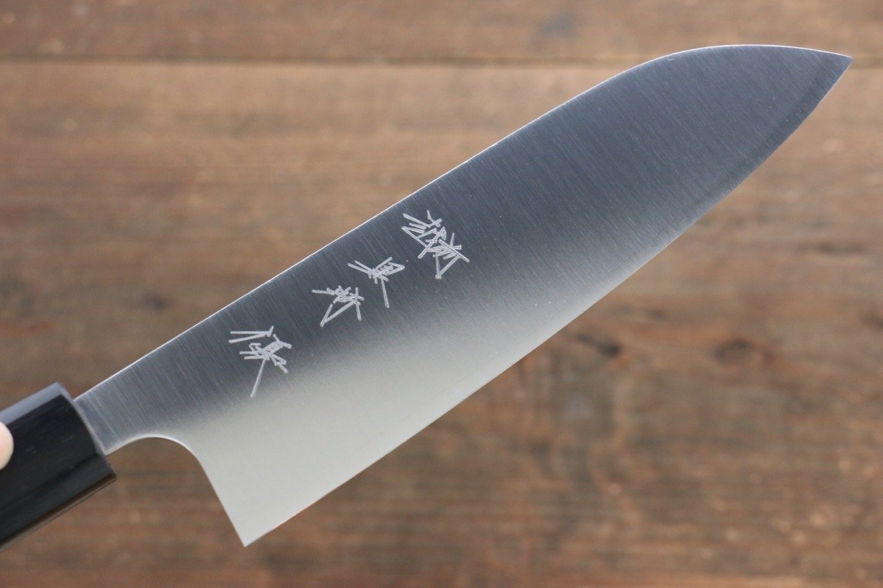 黑崎 優 青鋼二號 黑打 三德刀 170mm 紫檀木握把 - 清助刃物