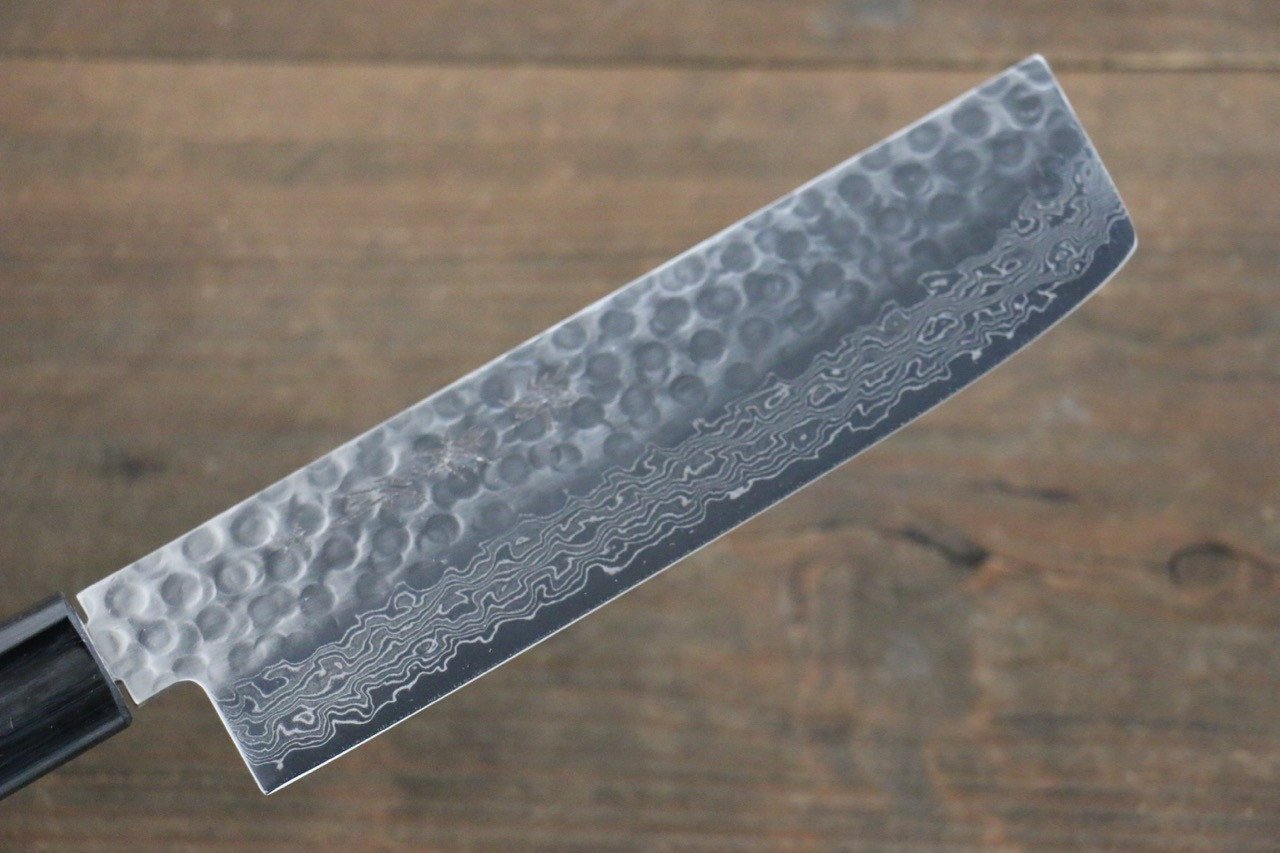堺 孝行 AUS10 45層大馬士革紋 菜切 160mm 紫檀木握把 - 清助刃物