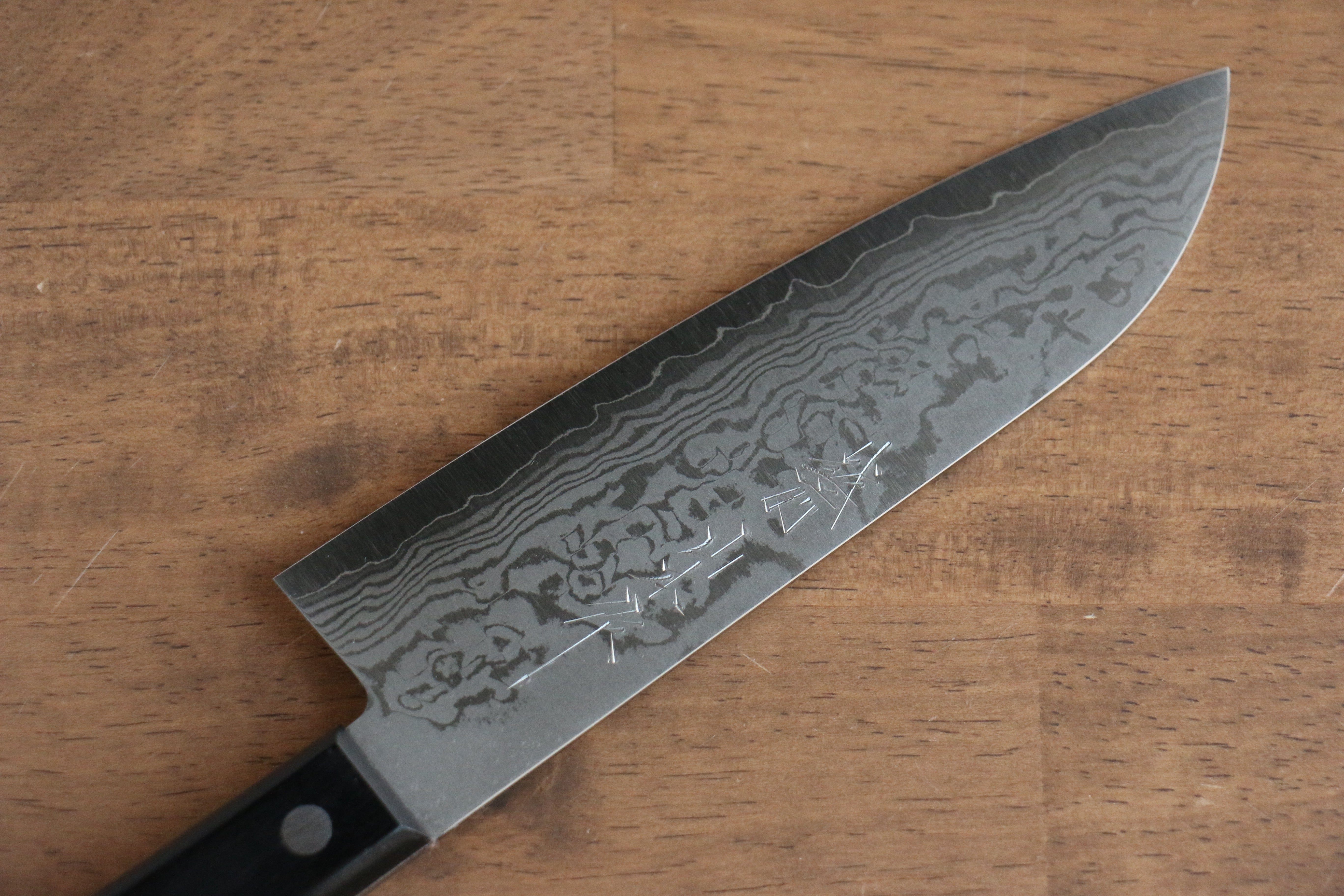 山本 直 VG10 大馬士革紋 三德刀 170mm 黑合成木 握把 - 清助刃物
