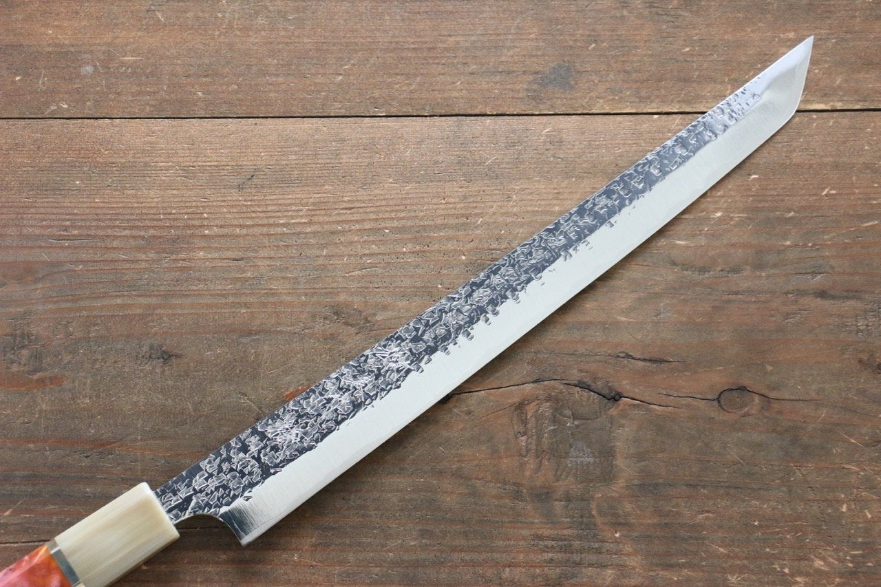 黑崎 優 雫 SG2 先丸蛸引 270mm 大理石(口輪:水牛環型設計)握把 - 清助刃物
