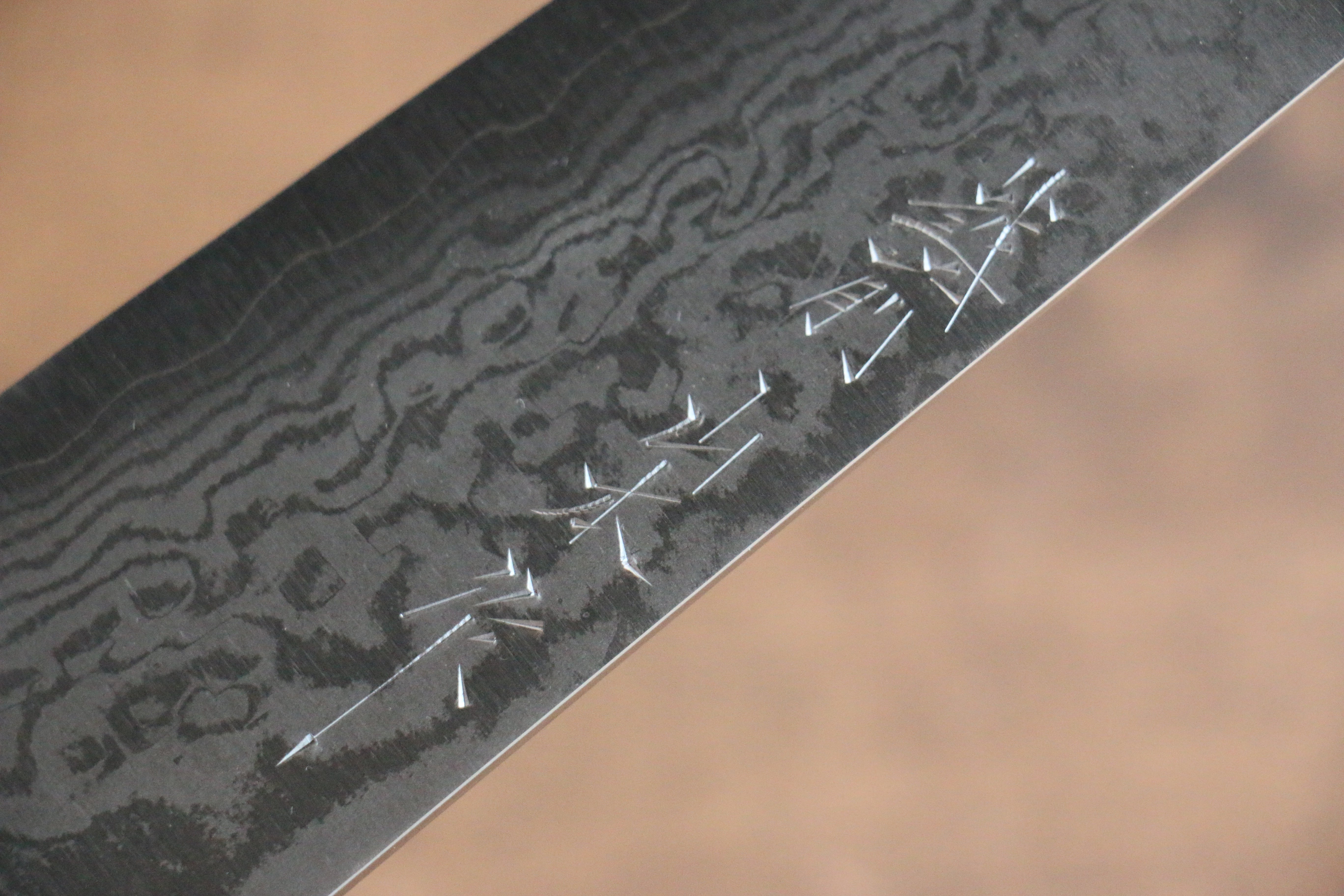 山本 直 VG10 大馬士革紋 牛刀 210mm 黑合成木 握把 - 清助刃物
