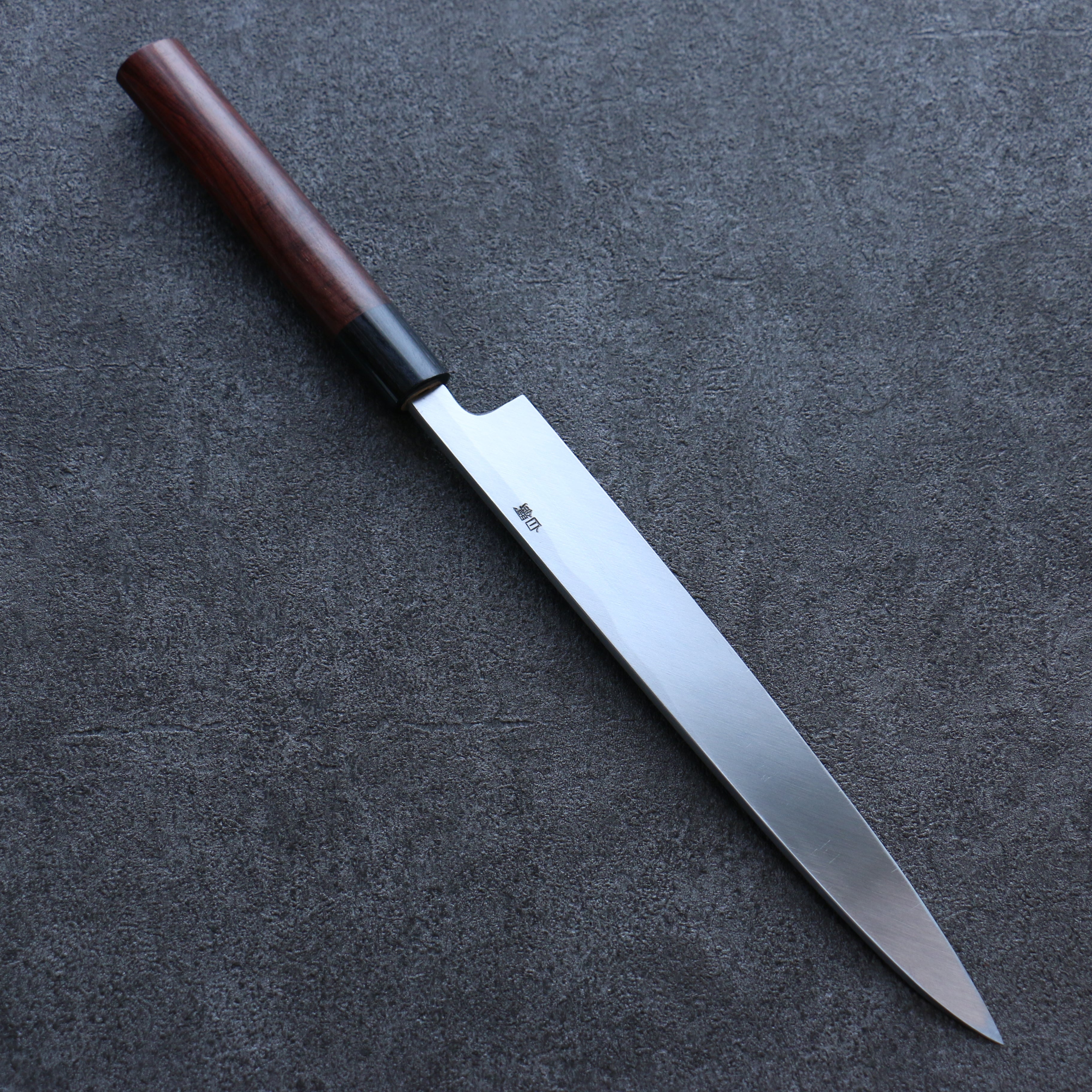 清助 白鋼 霞研 柳刃 240mm 紫檀木 握把 - 清助刃物