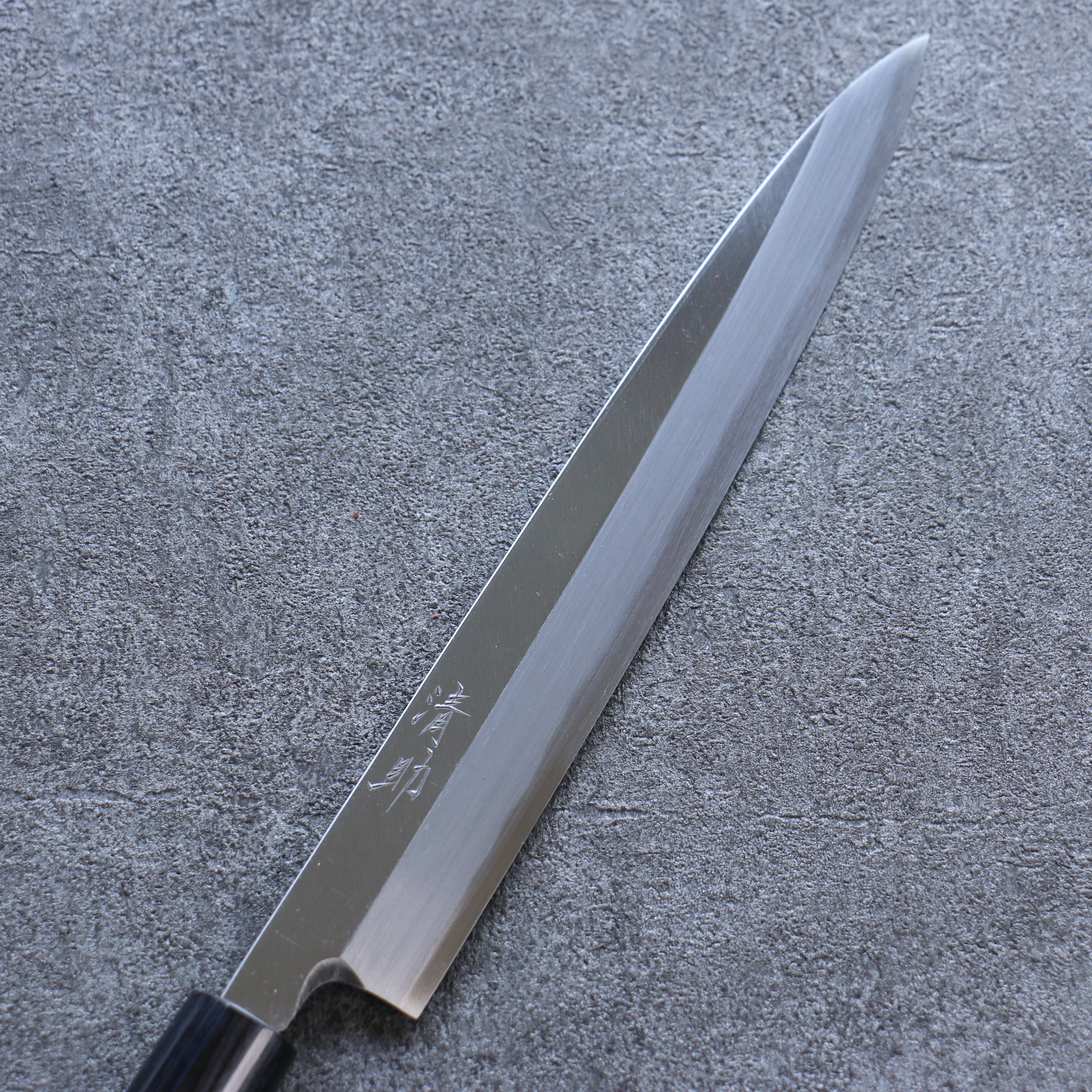 清助 白鋼 霞研 柳刃 240mm 紫檀木 握把 - 清助刃物