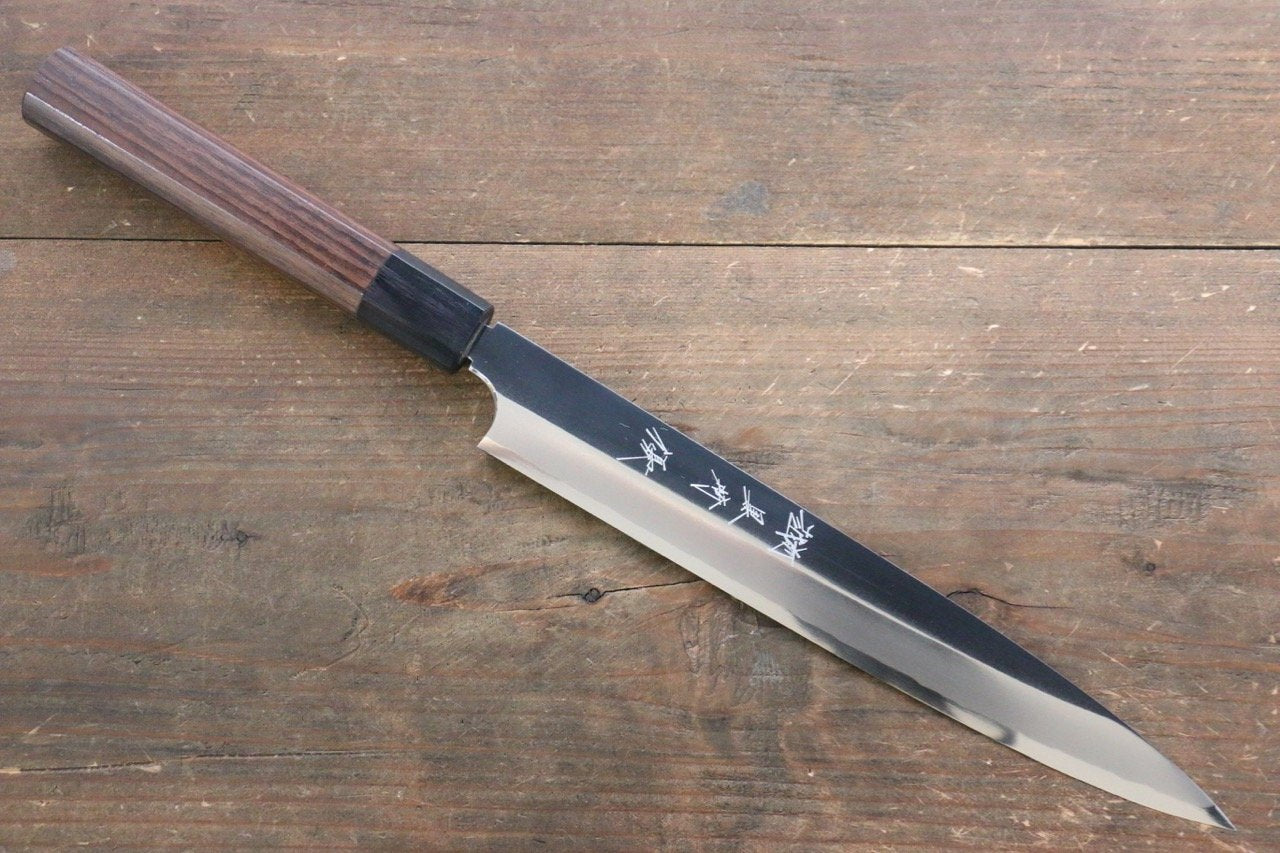 黑崎 優 青鋼二號 鏡面處理 柳刃 220mm 紫檀木握把 - 清助刃物