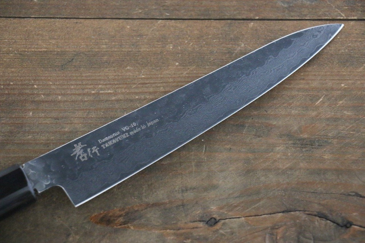 堺 孝行 VG10 33層 大馬士革紋 鎚目 多用途小刀 150mm 綠漆塗握把 - 清助刃物