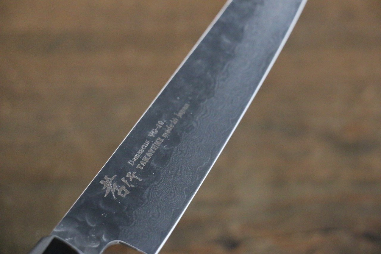 堺 孝行 VG10 33層 大馬士革紋 鎚目 多用途小刀 150mm 綠漆塗握把 - 清助刃物