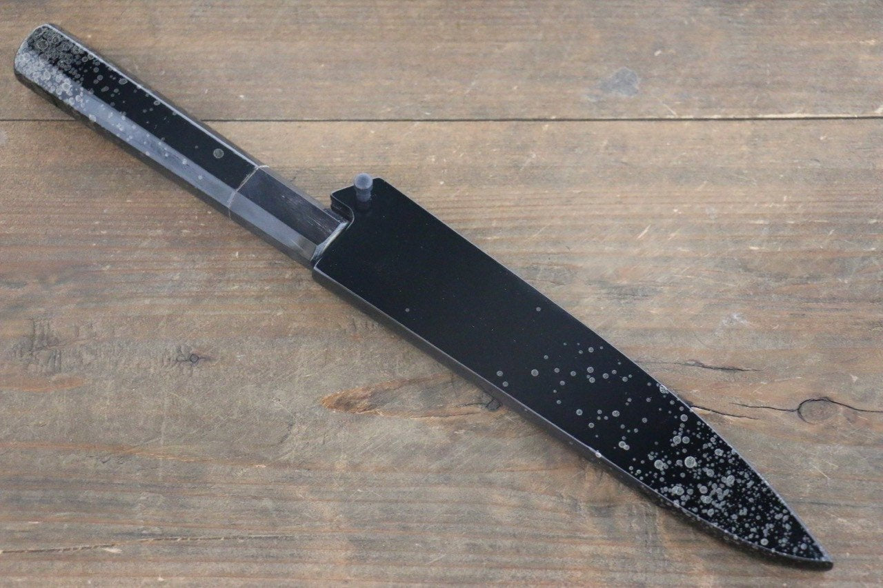 堺 孝行 VG10 33層大馬士革紋 鎚目 多用途小刀 150mm 銀漆塗握把 附刀鞘 - 清助刃物