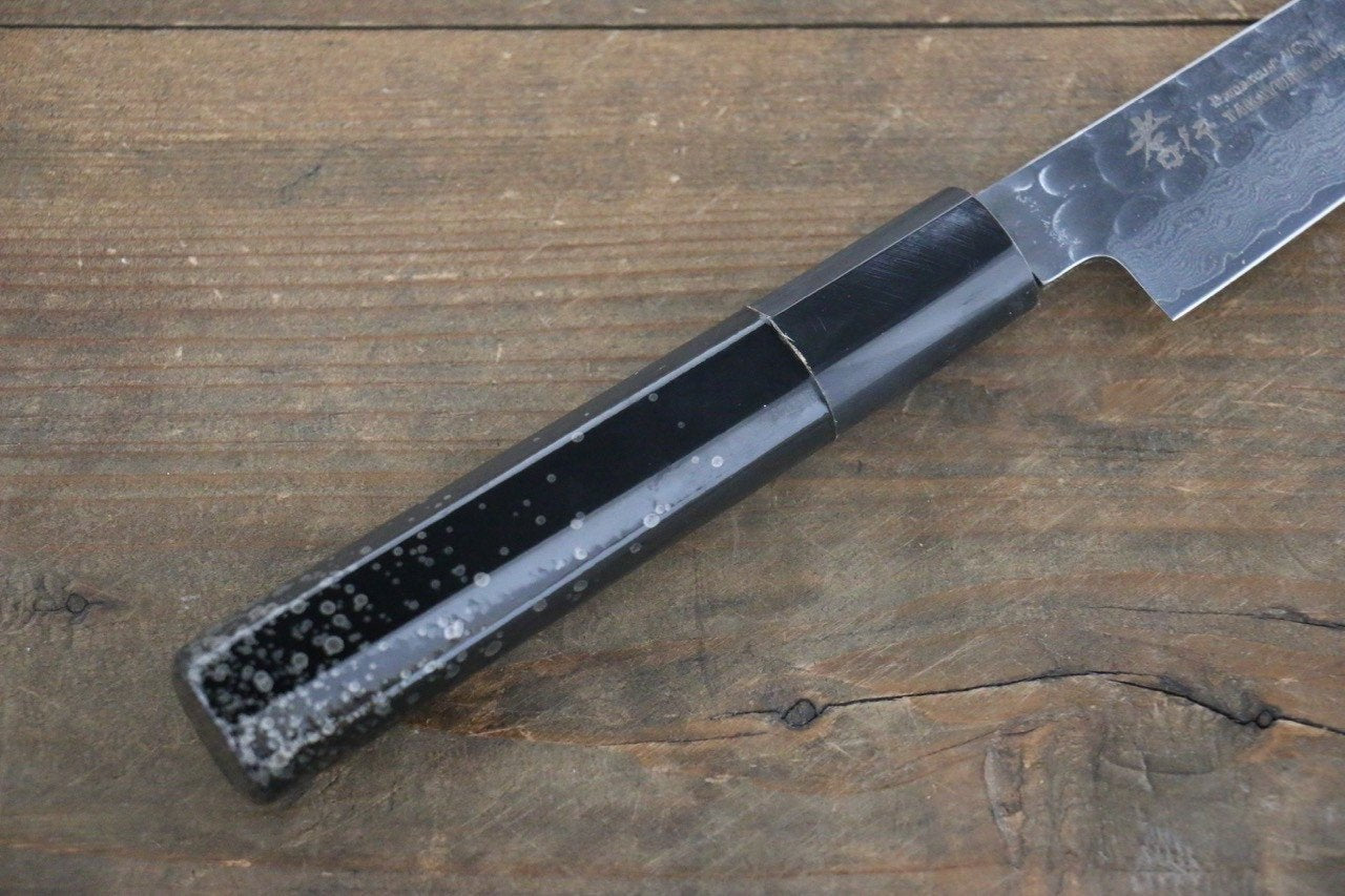 堺 孝行 VG10 33層大馬士革紋 鎚目 多用途小刀 150mm 銀漆塗握把 附刀鞘 - 清助刃物
