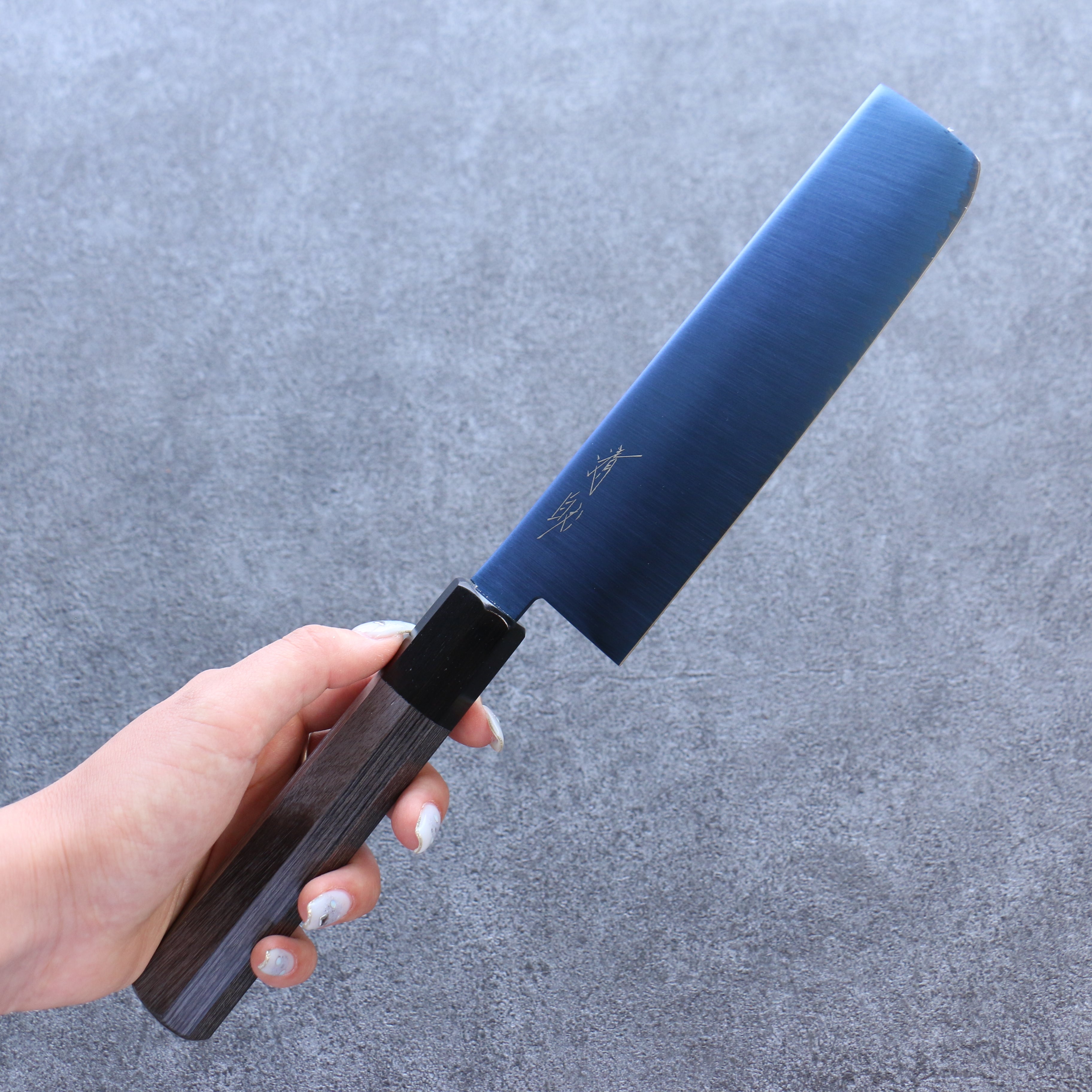 清助 SK-85鋼 離子鍍 菜切 160mm 灰色合成木 握把 - 清助刃物