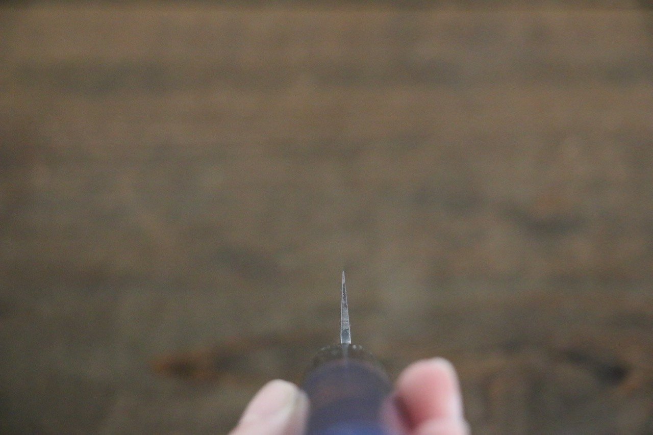 堺 孝行 VG10 33層 大馬士革紋 鎚目 多用途小刀 150mm 青漆塗握把 - 清助刃物