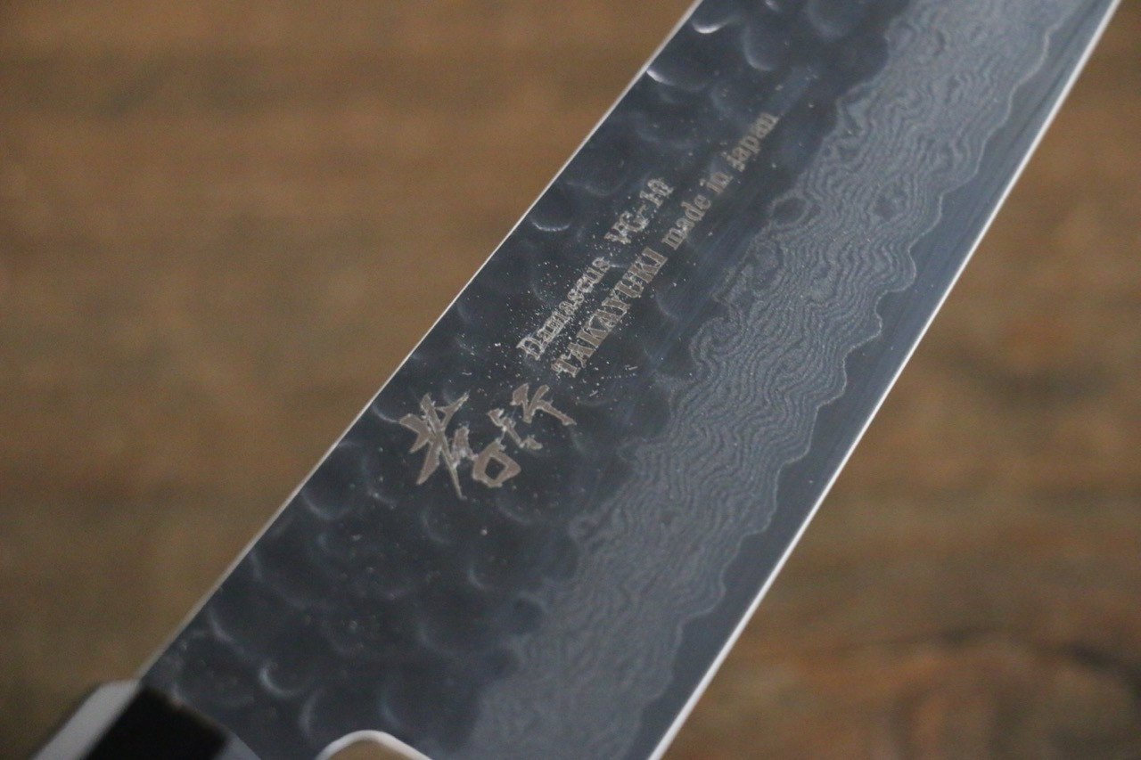 堺 孝行 VG10 33層 大馬士革紋 鎚目 牛刀 210mm 青漆塗握把 - 清助刃物