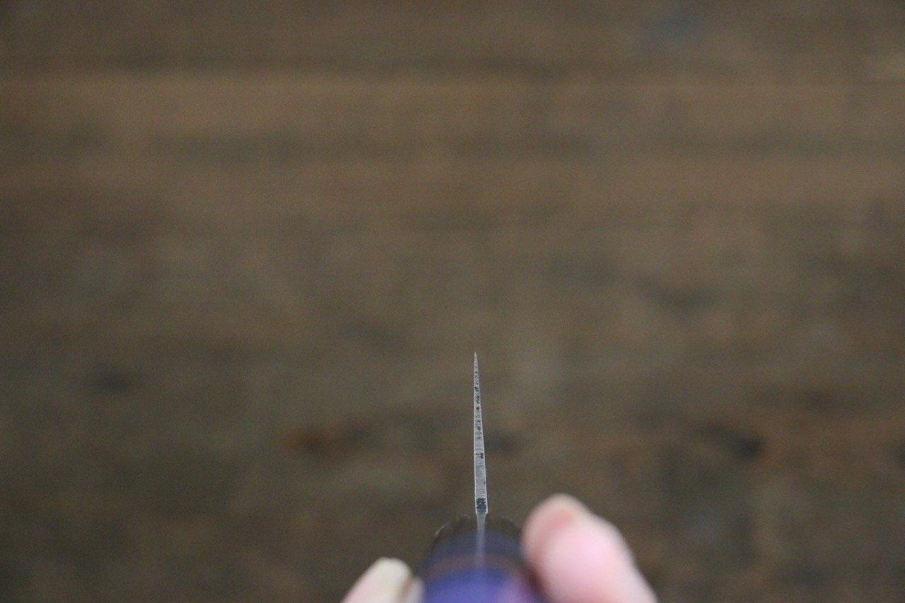 堺 孝行 VG10 33層 大馬士革紋 鎚目 牛刀 210mm 青漆塗握把 - 清助刃物