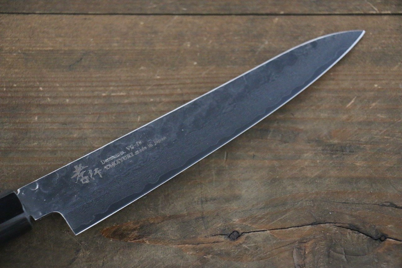 堺 孝行 VG10 33層大馬士革紋 鎚目 多用途小刀 150mm 金漆塗握把 附刀鞘 - 清助刃物