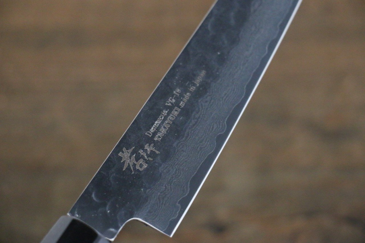 堺 孝行 VG10 33層大馬士革紋 鎚目 多用途小刀 150mm 金漆塗握把 附刀鞘 - 清助刃物