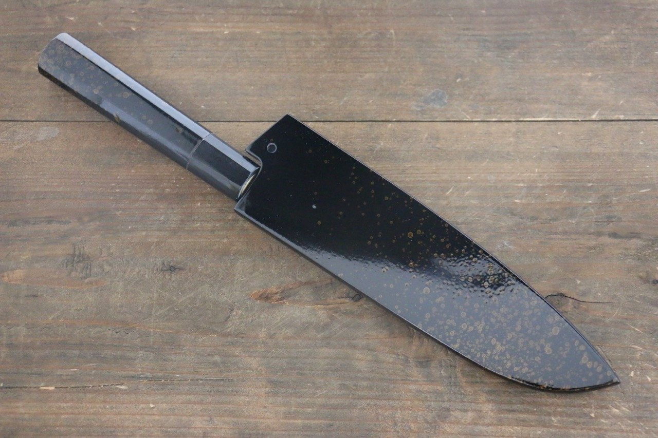 堺 孝行 VG10 33層大馬士革紋 鎚目 三德刀 170mm 金漆塗握把 附刀鞘 - 清助刃物