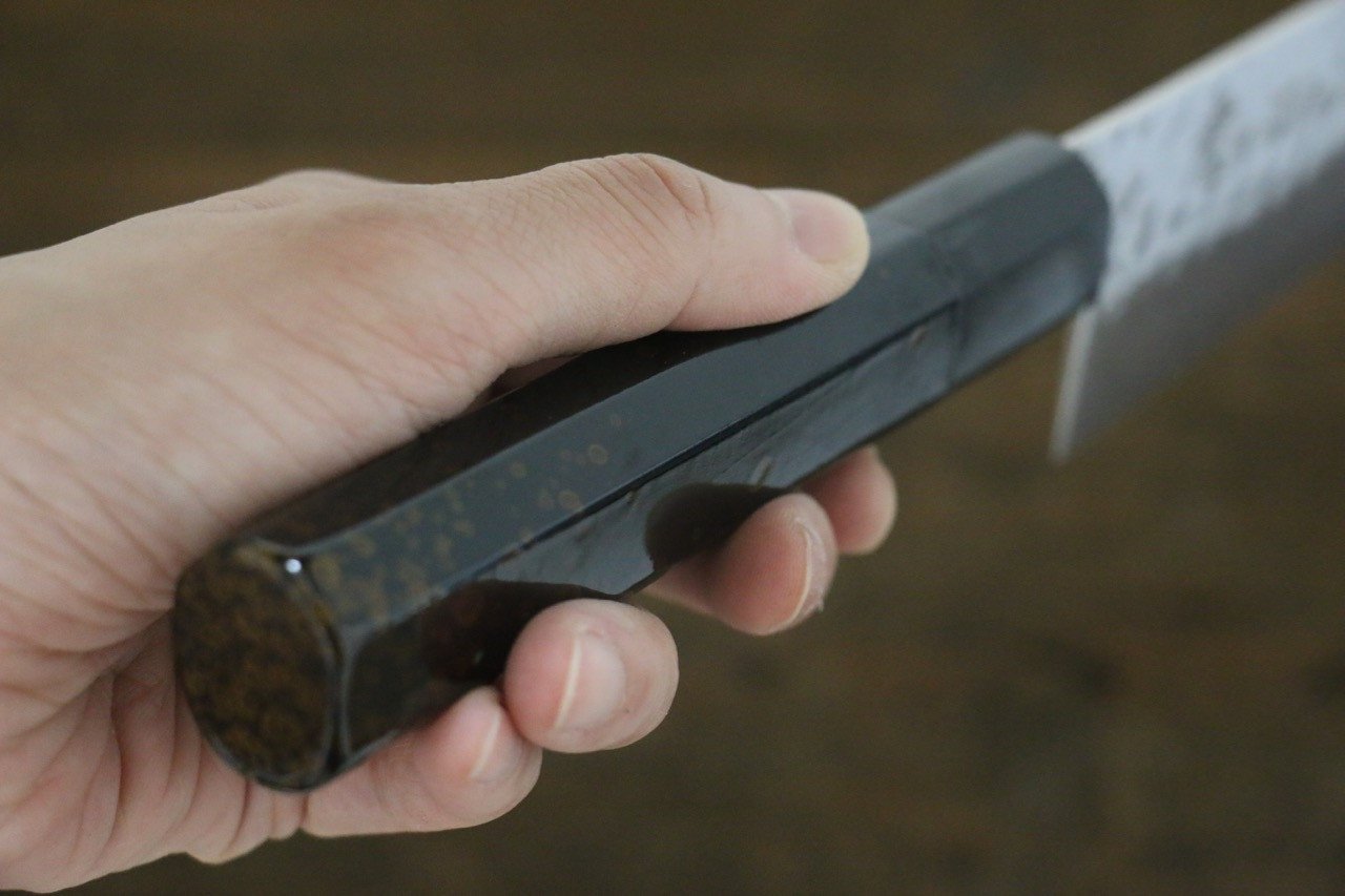 堺 孝行 VG10 33層大馬士革紋 鎚目 三德刀 170mm 金漆塗握把 附刀鞘 - 清助刃物