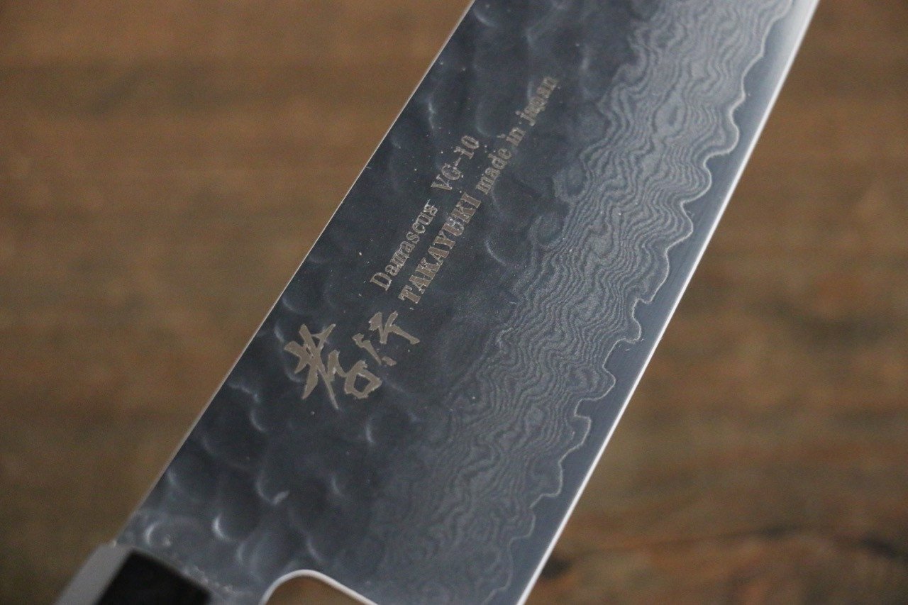 堺 孝行 VG10 33層大馬士革紋 鎚目 三德刀 170mm 金漆塗握把 附刀鞘 - 清助刃物
