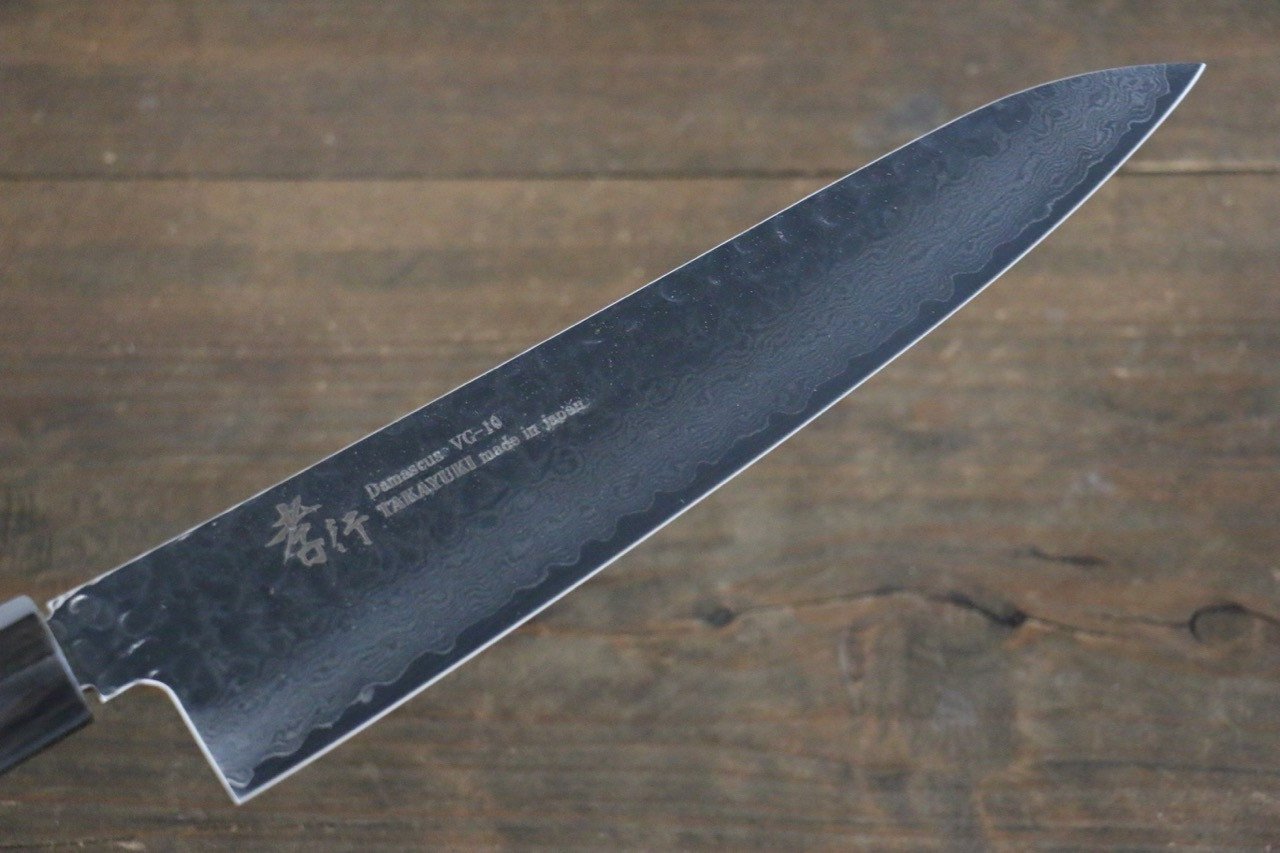 堺 孝行 VG10 33層大馬士革紋 鎚目 牛刀 210mm 金漆塗握把 附刀鞘 - 清助刃物