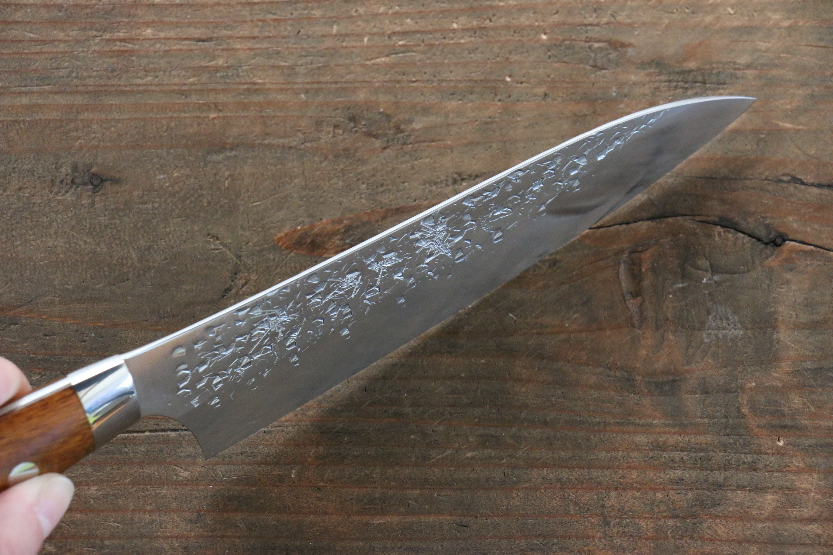 黑崎 優 雫 SG2 鎚目 小三德刀 150mm 鐵木握把 - 清助刃物