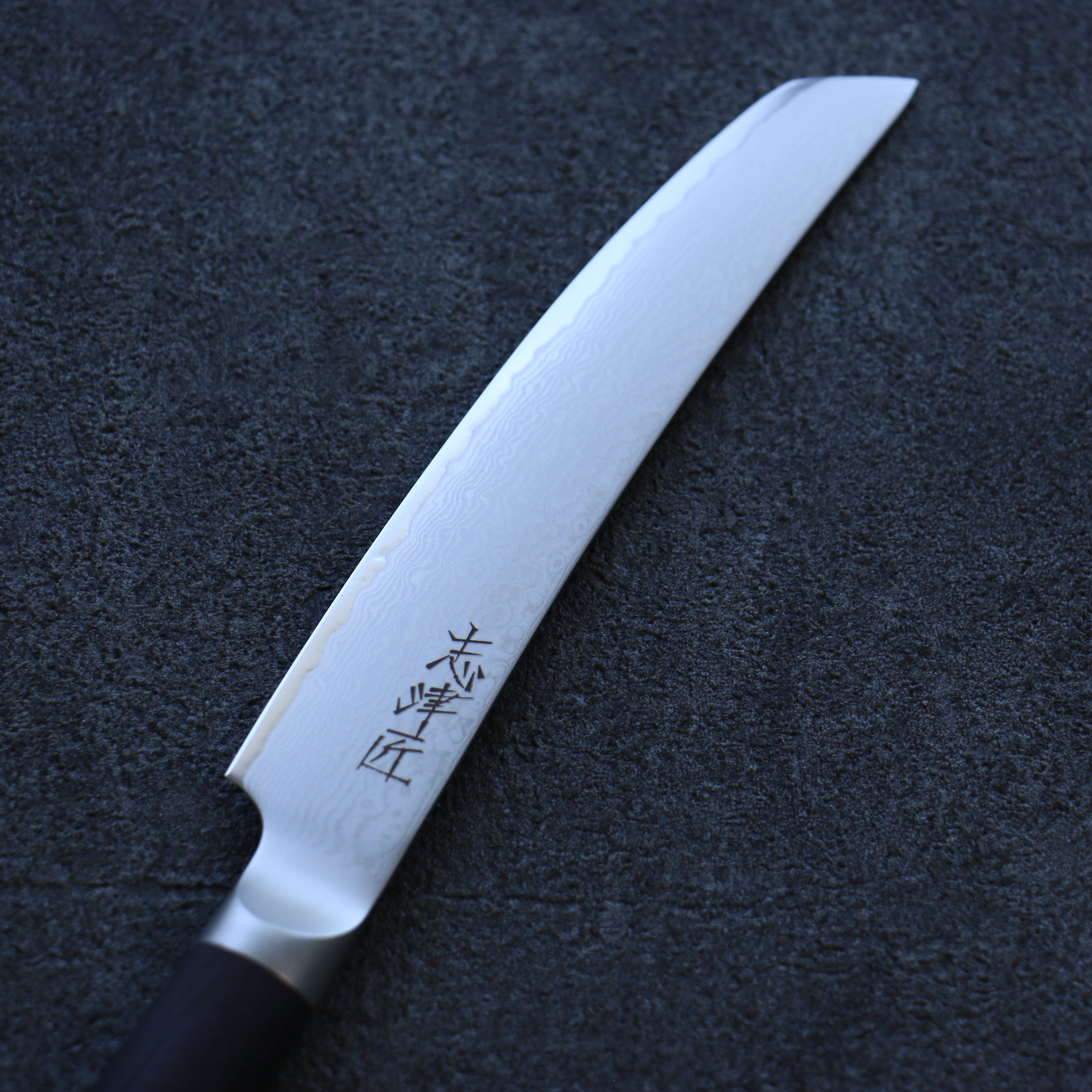 志津匠 VG10 大馬士革紋 牛排刀 130mm 黑合成木 握把 - 清助刃物