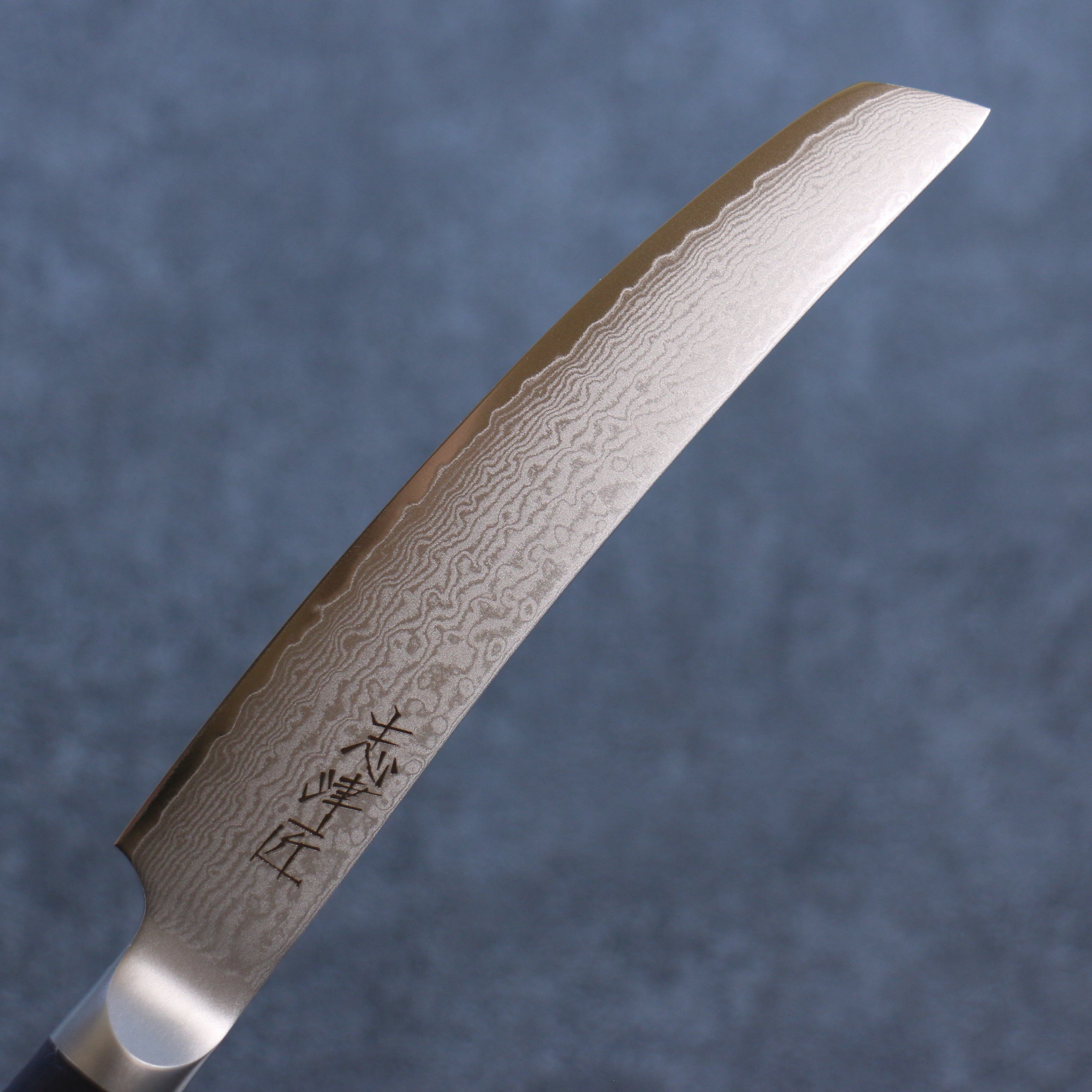 志津匠 VG10 大馬士革紋 牛排刀 130mm 黑合成木 握把 - 清助刃物