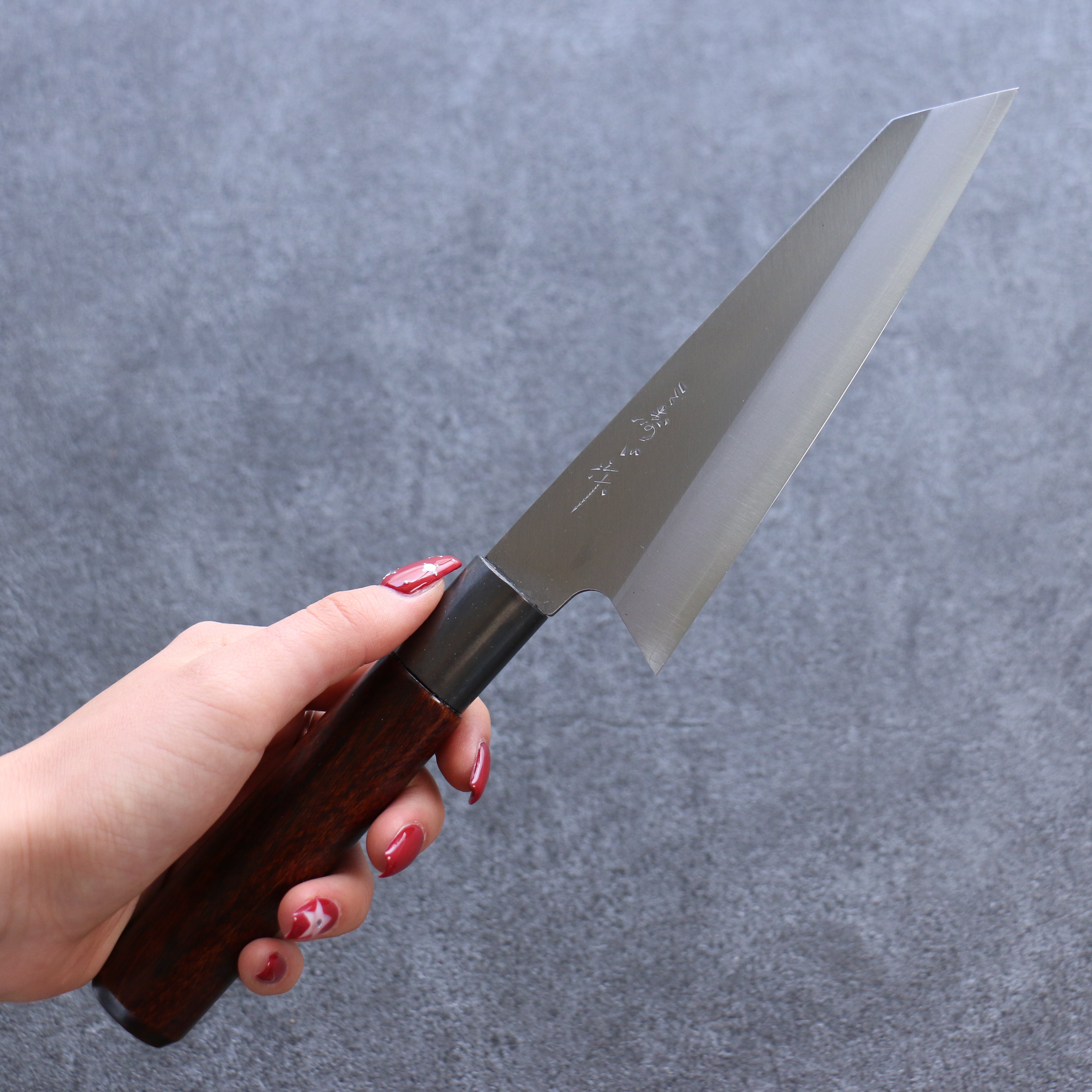三寿ゞ (Misuzu) VG10 霞研 小文化刀 150mm 茶色漆塗 握把 - 清助刃物