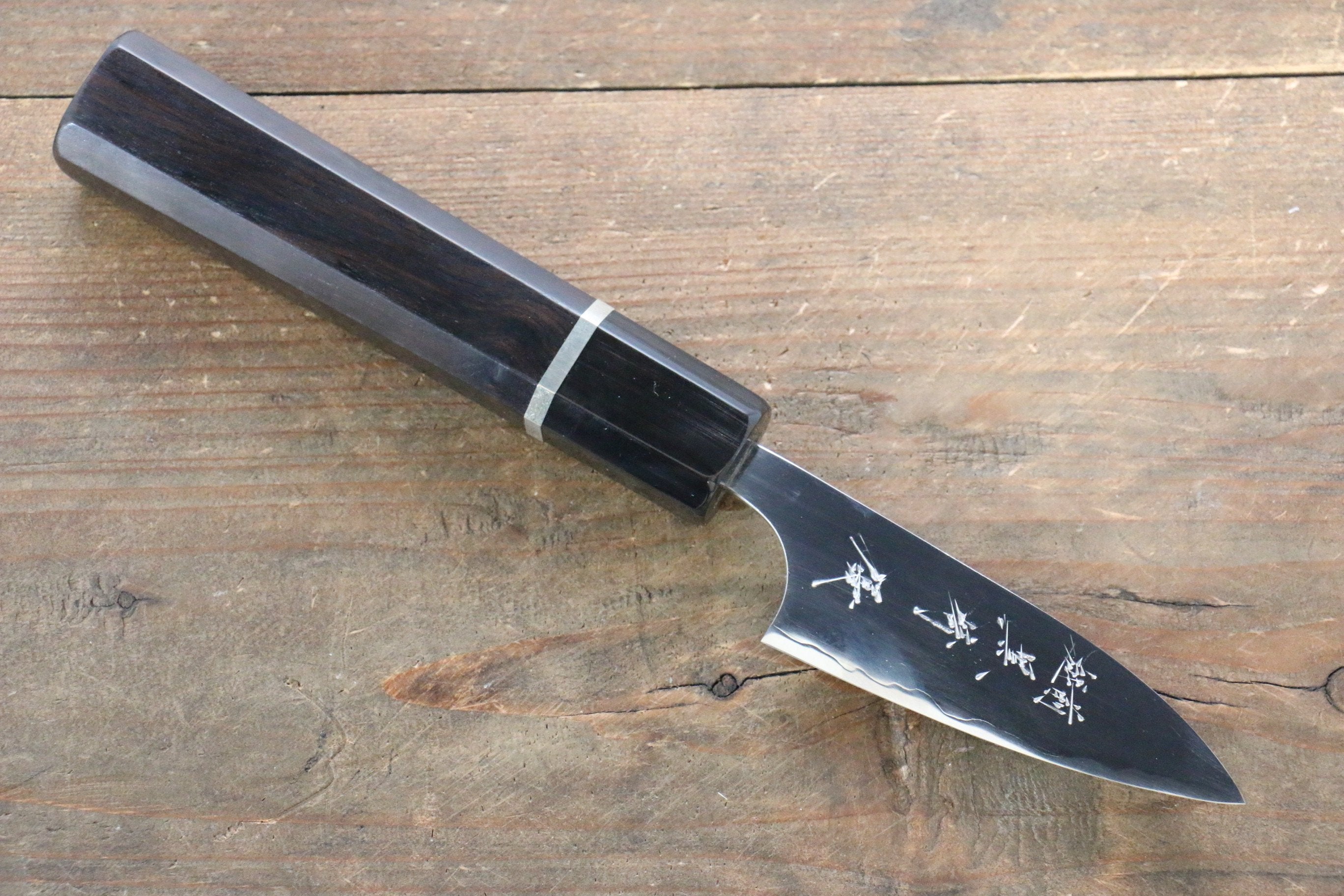黑崎 優 SG2 鏡面處理 多用途小刀 80mm 黑檀握把 - 清助刃物