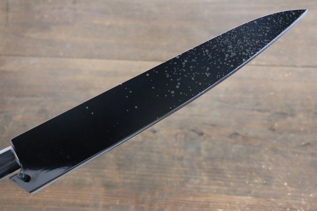 堺 孝行 AUS10 45層大馬士革紋 鎚目 筋引 240mm 銀漆塗握把 附刀鞘 - 清助刃物