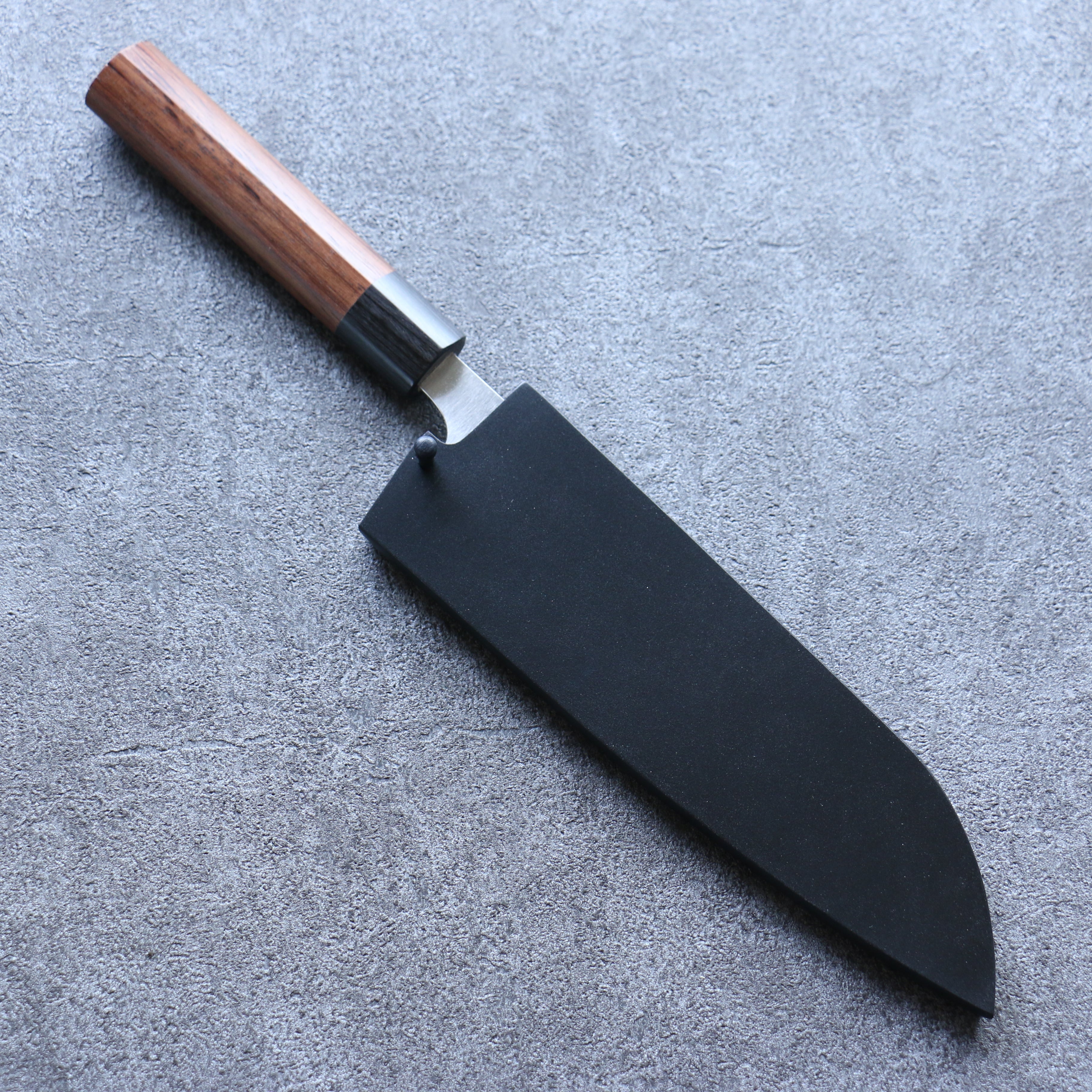 黑 木蘭 鞘 165mm 三德刀用 附合成木安全栓 Kaneko - 清助刃物