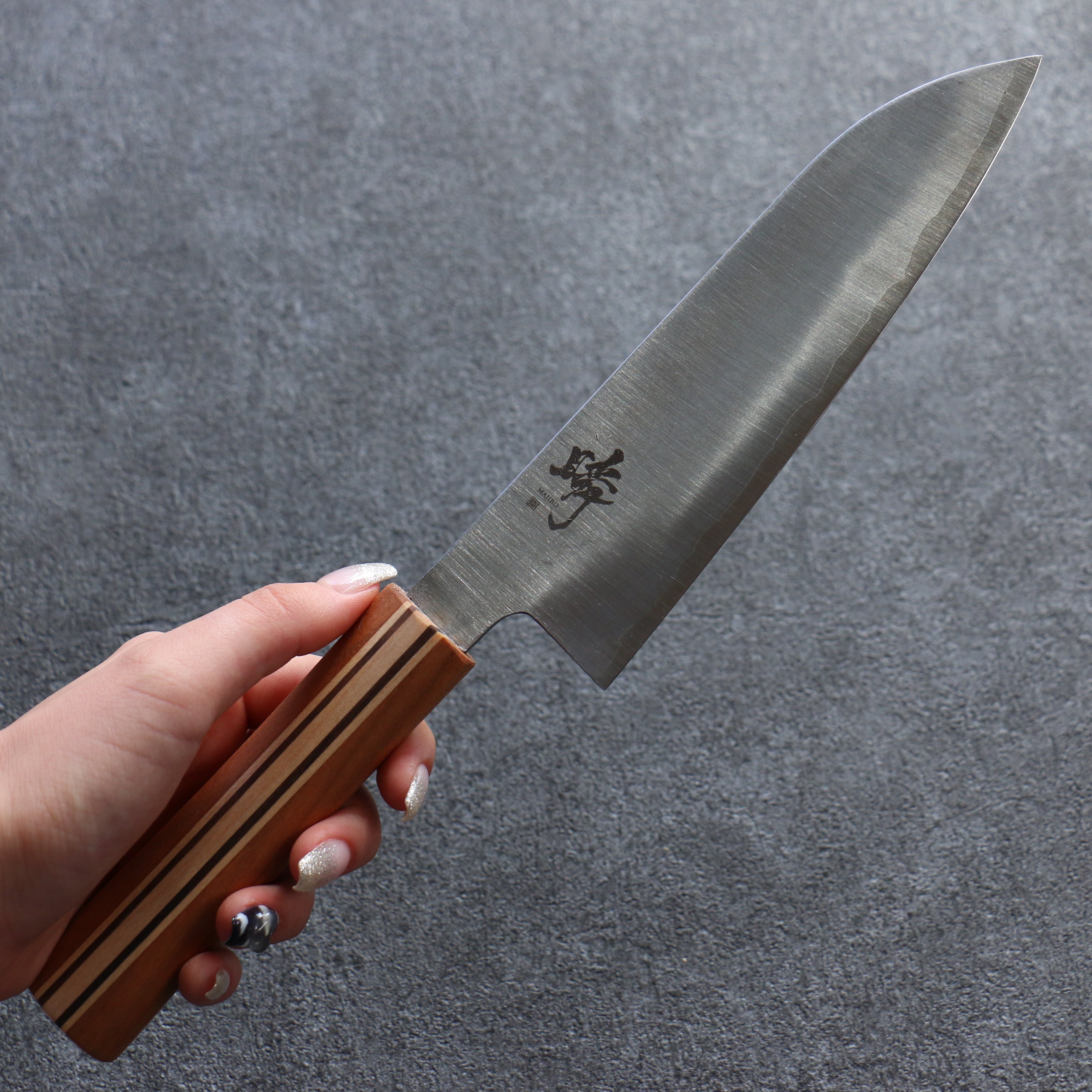 田中 誠貴 瞬 銀三鋼 三德刀 165mm 楓櫻核桃木複合材 握把 - 清助刃物