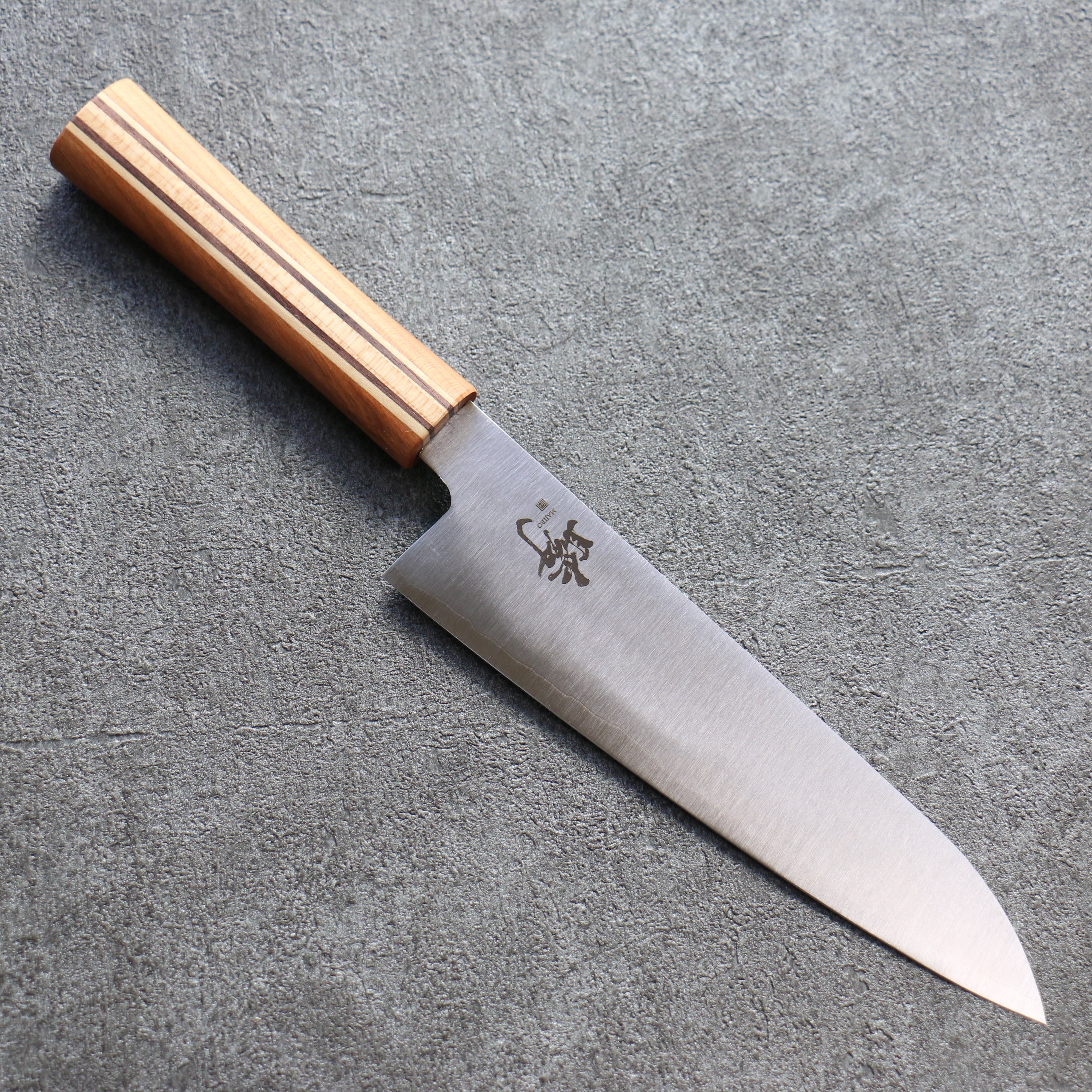 田中 誠貴 瞬 銀三鋼 牛刀 190mm 楓櫻核桃木複合材 握把 - 清助刃物