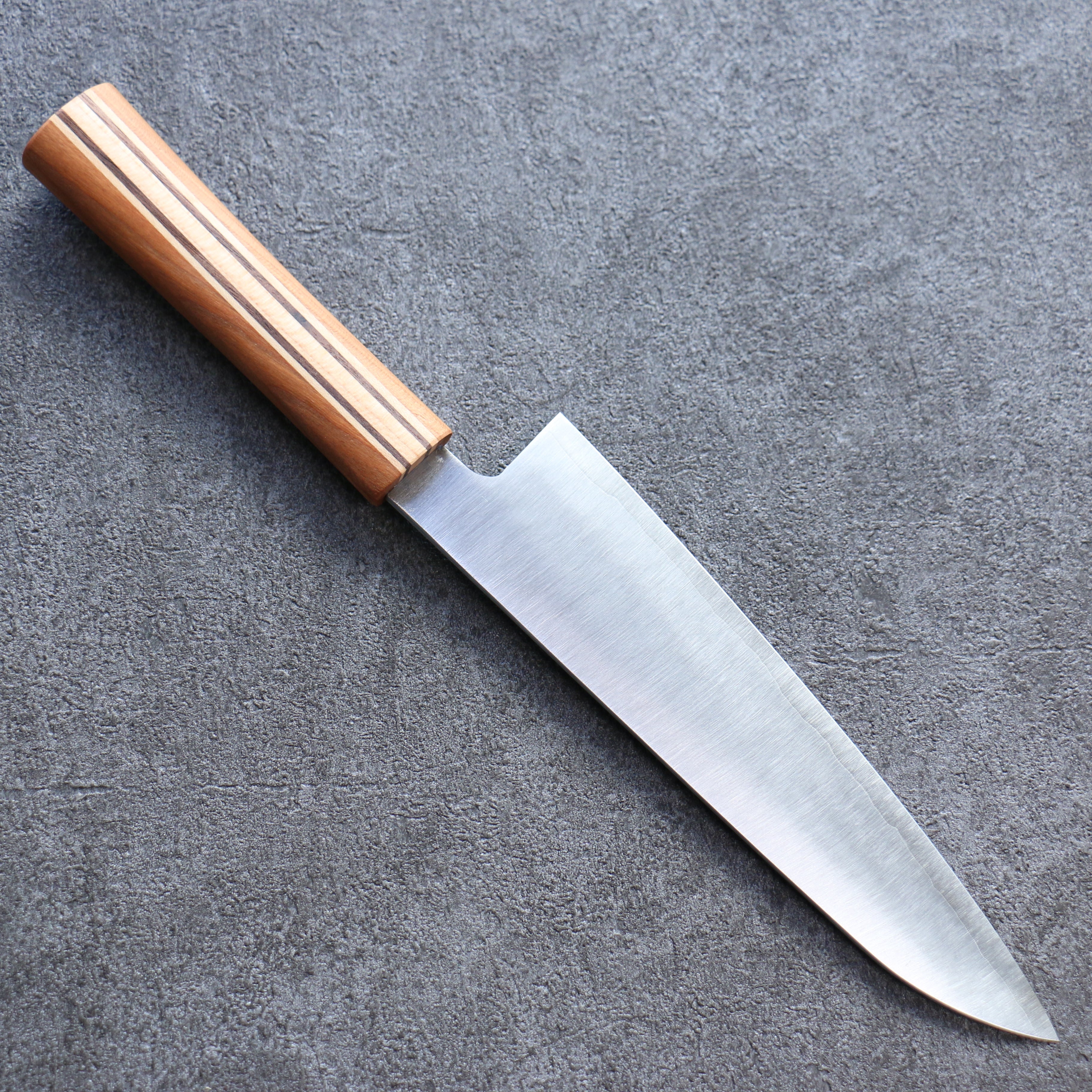 田中 誠貴 瞬 銀三鋼 牛刀 190mm 楓櫻核桃木複合材 握把 - 清助刃物