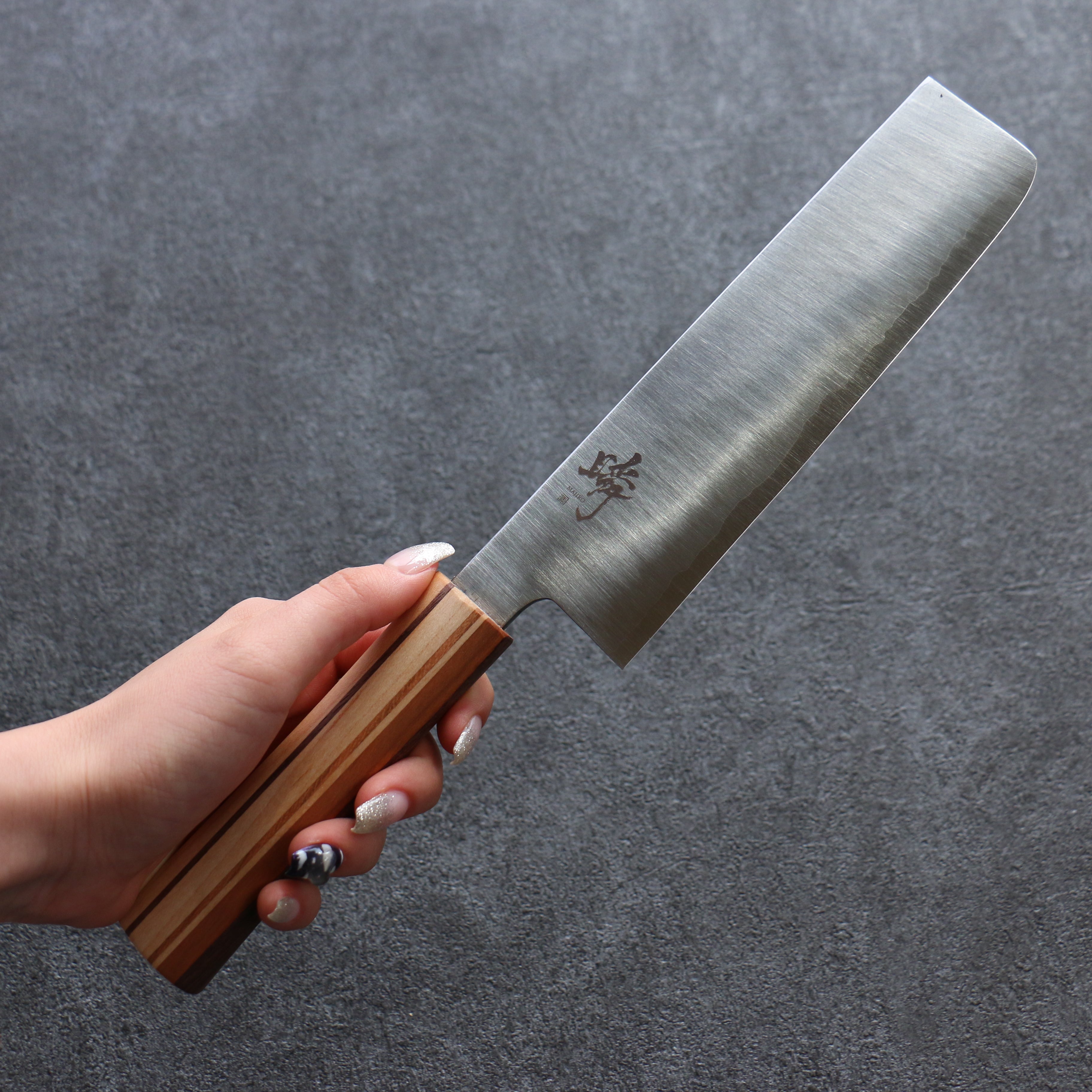 田中 誠貴 瞬 銀三鋼 菜切 165mm 楓櫻核桃木複合材 握把 - 清助刃物