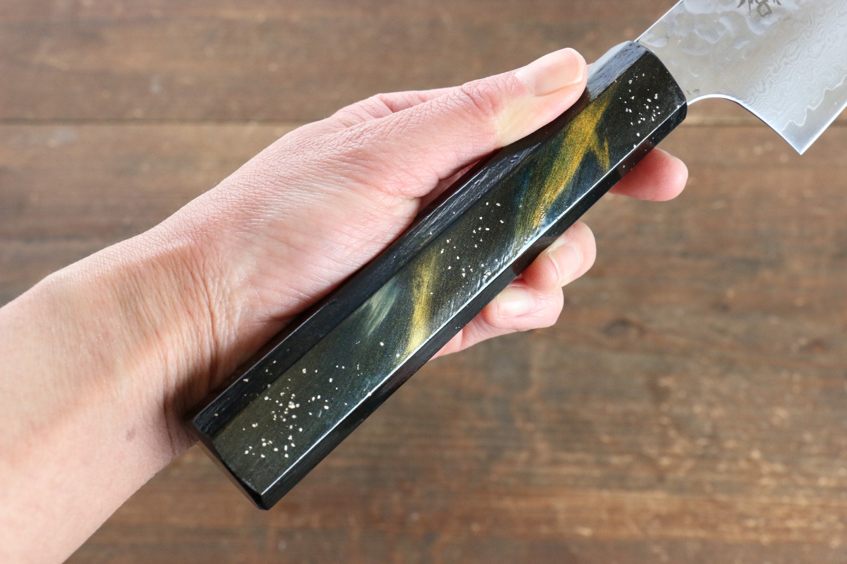 堺 孝行 VG10 33層大馬士革紋 劍型牛刀 190mm 櫟木漆塗(彩宇)握把 - 清助刃物