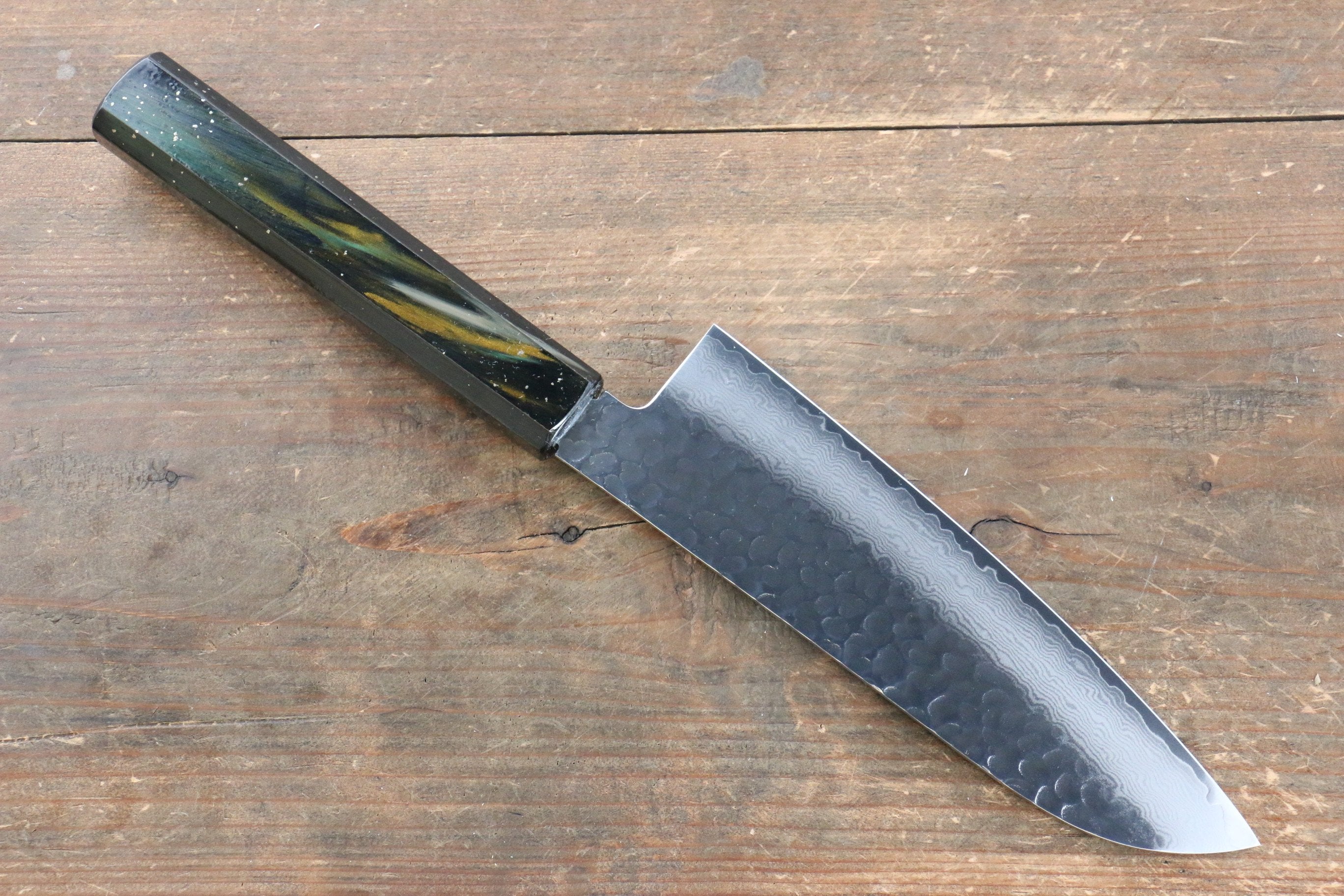 堺 孝行 VG10 33層大馬士革紋 三德刀 170mm 櫟木漆塗(彩宇)握把 - 清助刃物