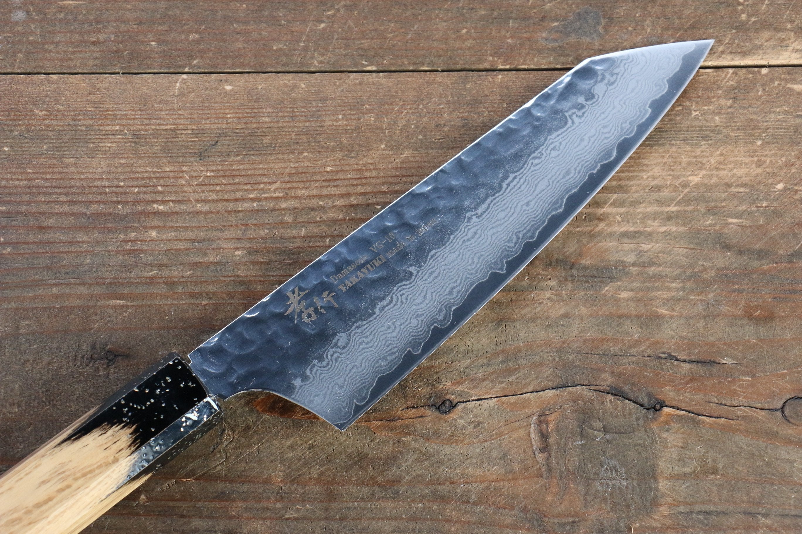 堺 孝行 VG10 33層大馬士革紋 劍型三德刀 160mm 櫟木漆塗(黑伸)握把 - 清助刃物