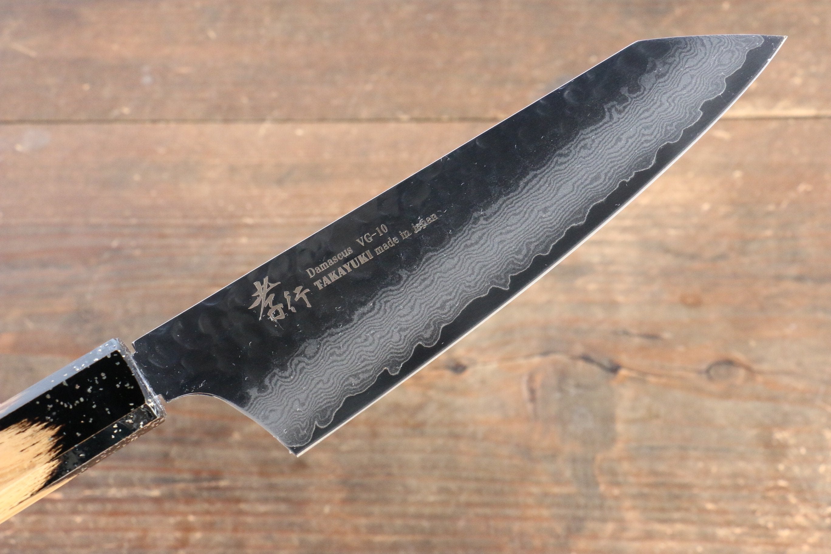 堺 孝行 VG10 33層大馬士革紋 劍型三德刀 160mm 櫟木漆塗(黑伸)握把 - 清助刃物