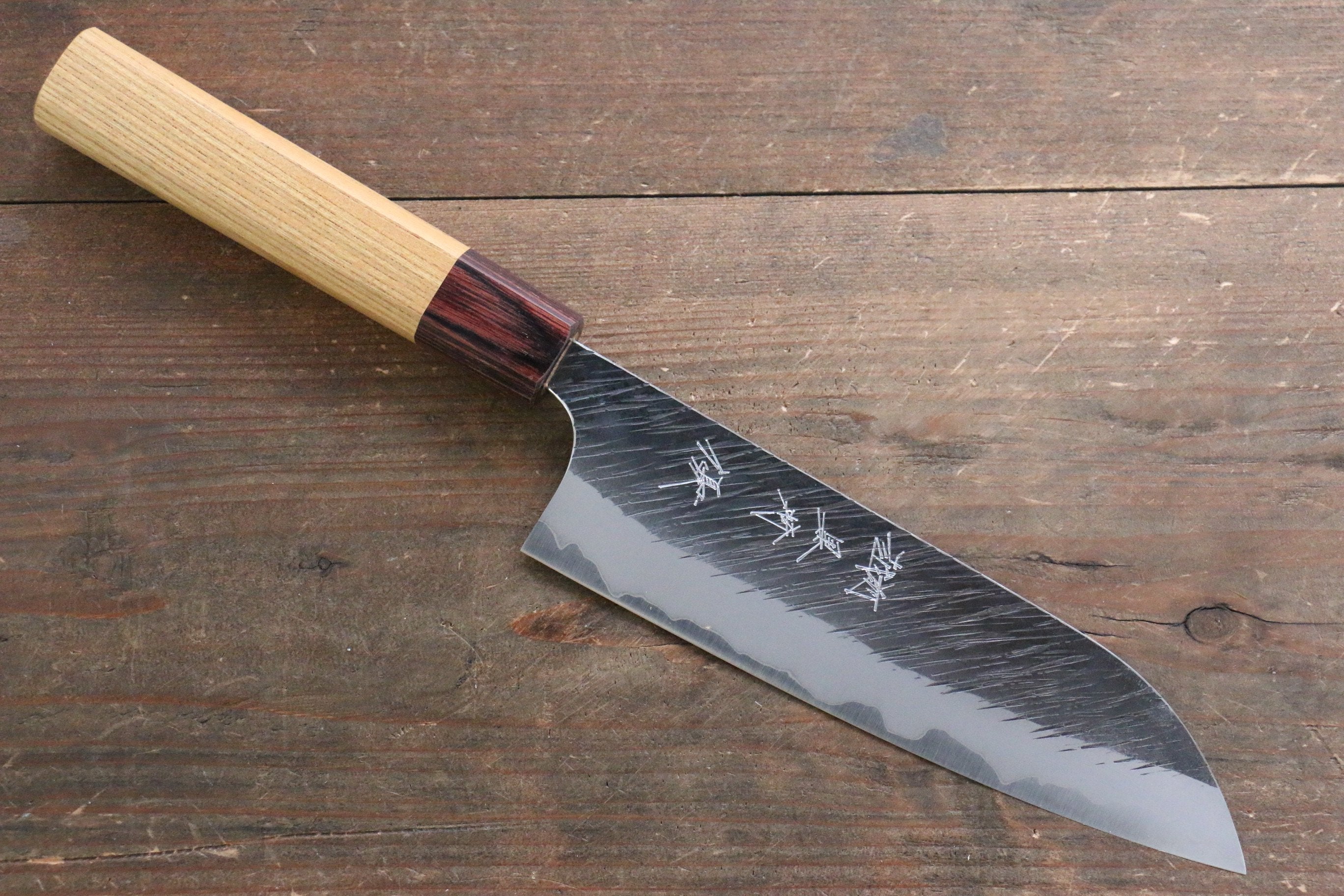 黑崎 優 風神 超級青鋼 鎚目 三德刀 165mm 櫸木 握把 - 清助刃物