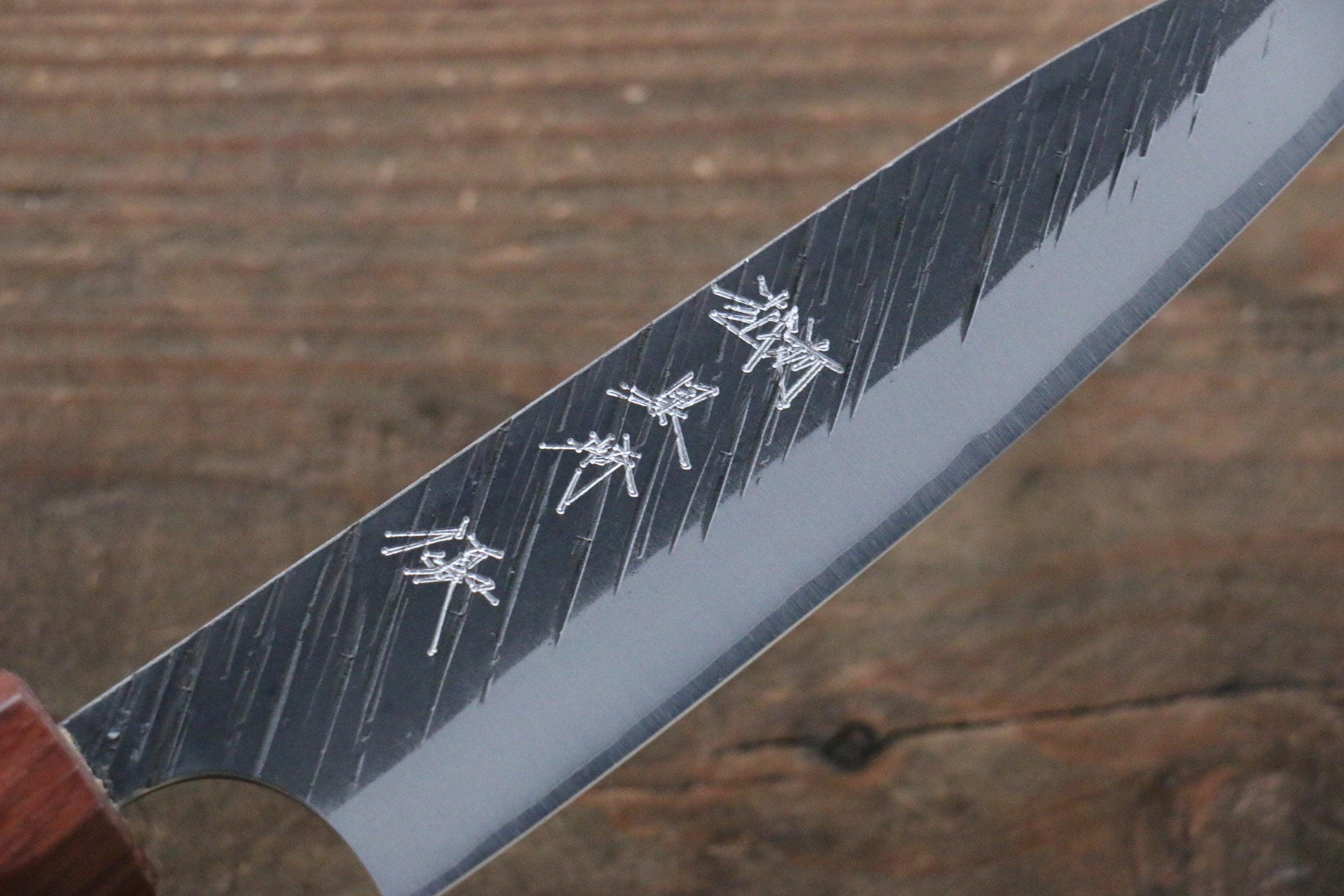 黑崎 優 風神 青鋼 鎚目 多用途小刀 120mm 紫檀木握把 - 清助刃物