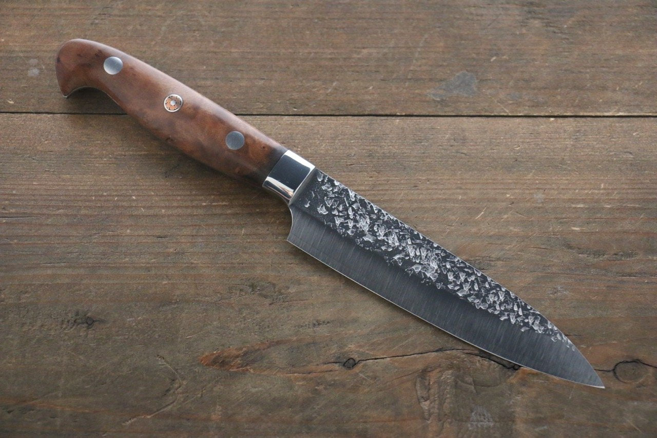 黑崎 優 雫 SG2 鎚目 多用途小刀 130mm 花梨木握把 - 清助刃物