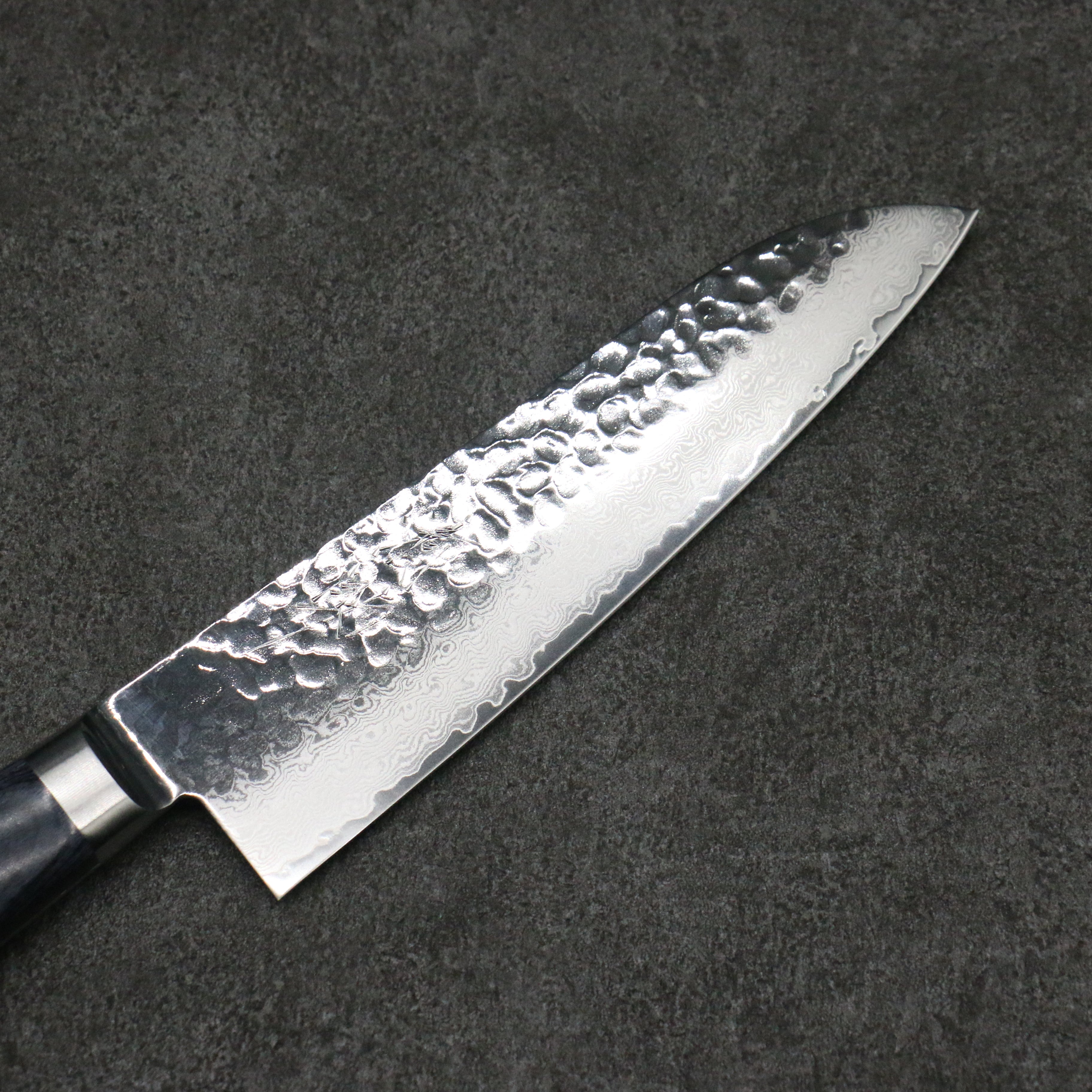 清助 藍雲 VG10 33層 大馬士革紋 三德刀 180mm 深藍色合成木 握把 附刀鞘 - 清助刃物