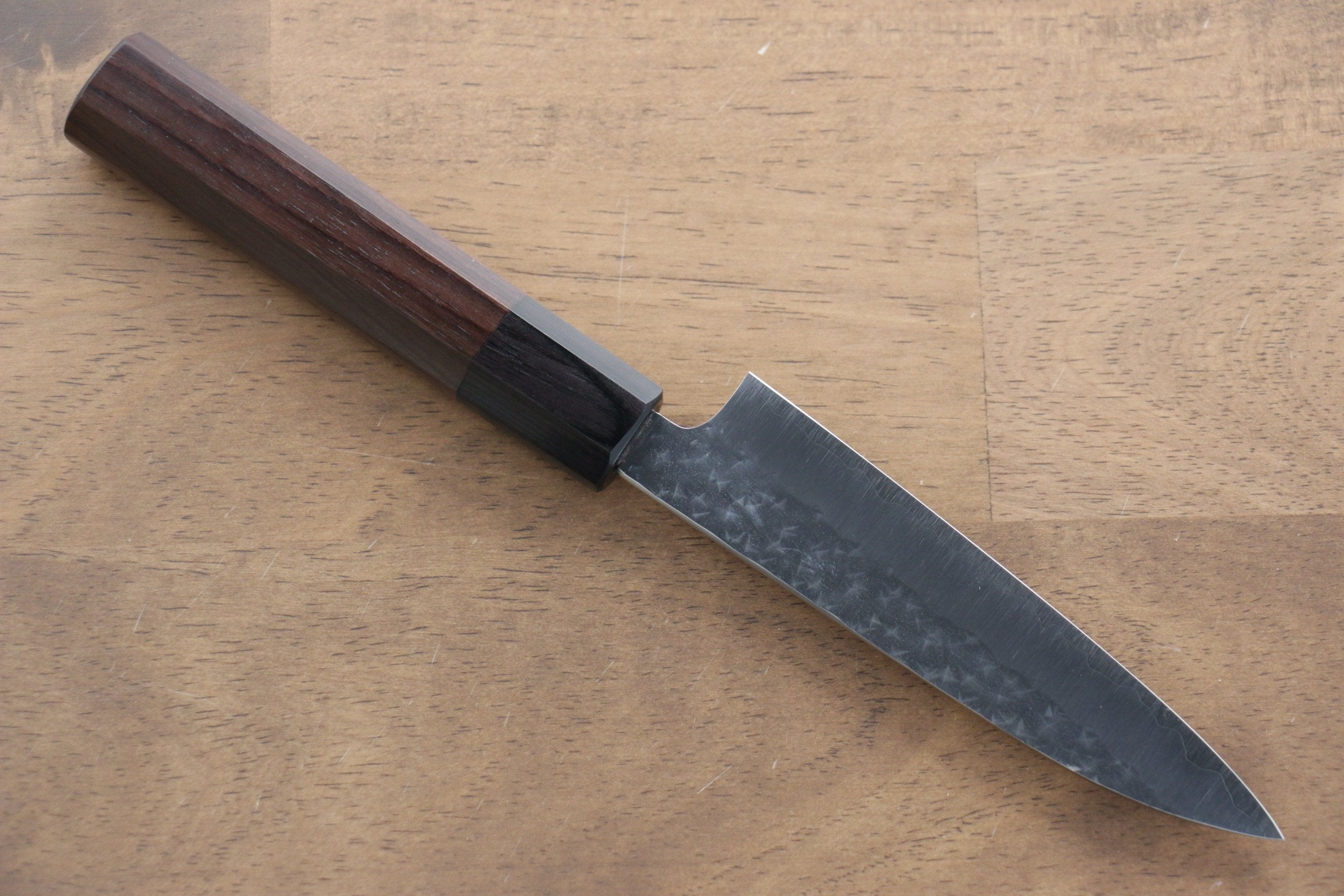 黑崎 優 閃光 SG2 鎚目 多用途小刀 120mm 紫檀木(口輪:黑合成木) 握把 - 清助刃物