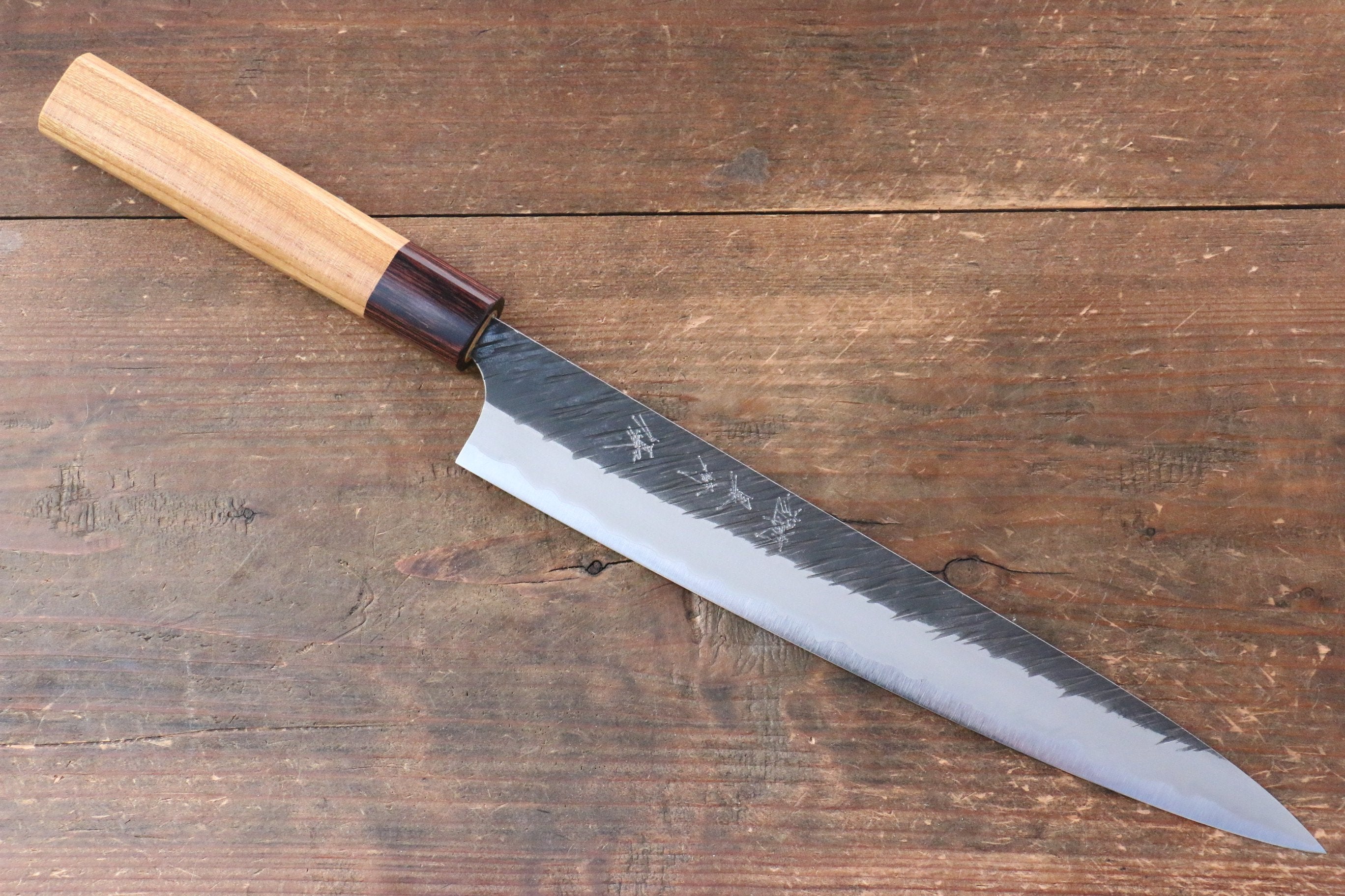 黑崎 優 風神 超級青鋼 鎚目 筋引 240mm 櫸木 握把 - 清助刃物