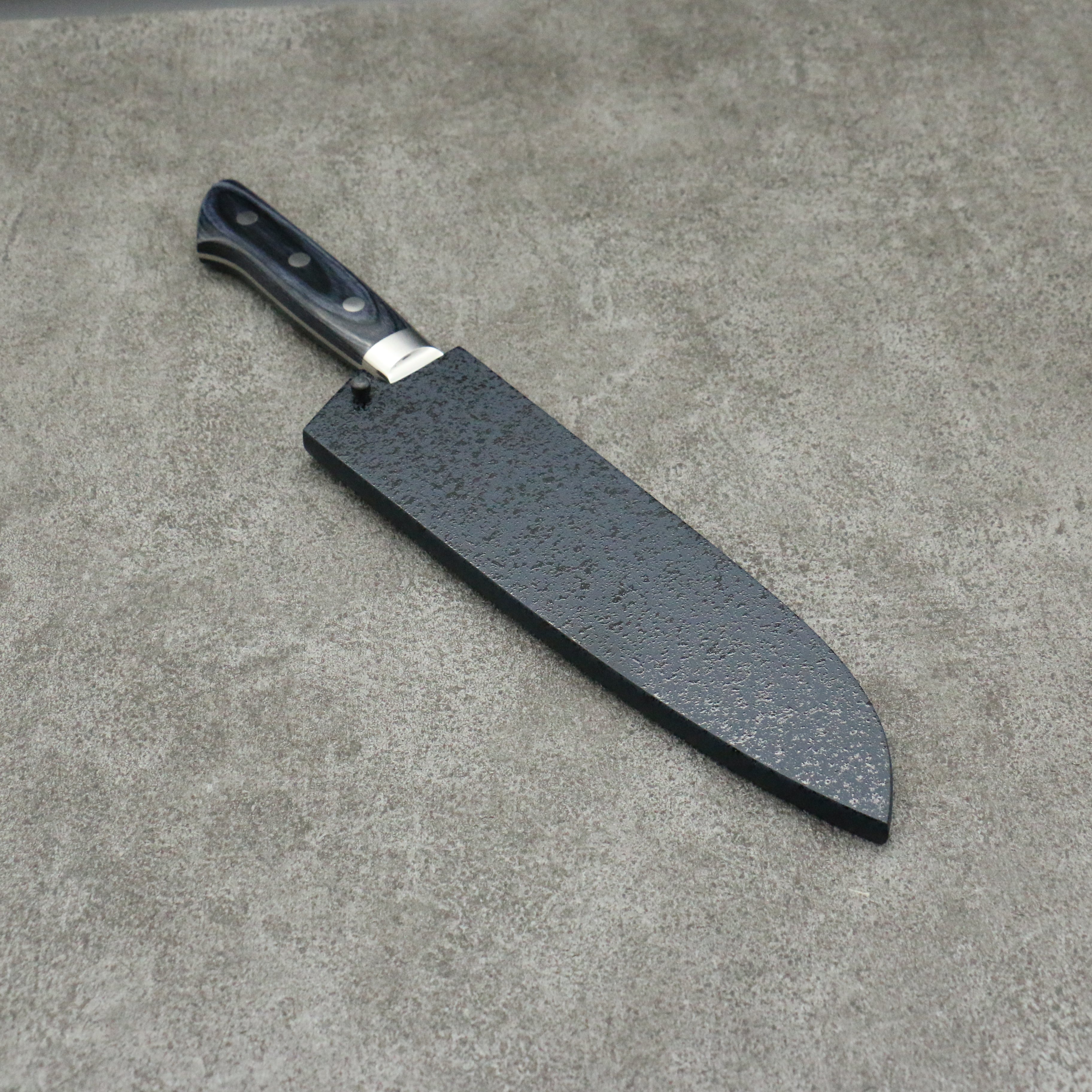 清助 藍雲 VG10 33層 大馬士革紋 三德刀 180mm 深藍色合成木 握把 附刀鞘 - 清助刃物