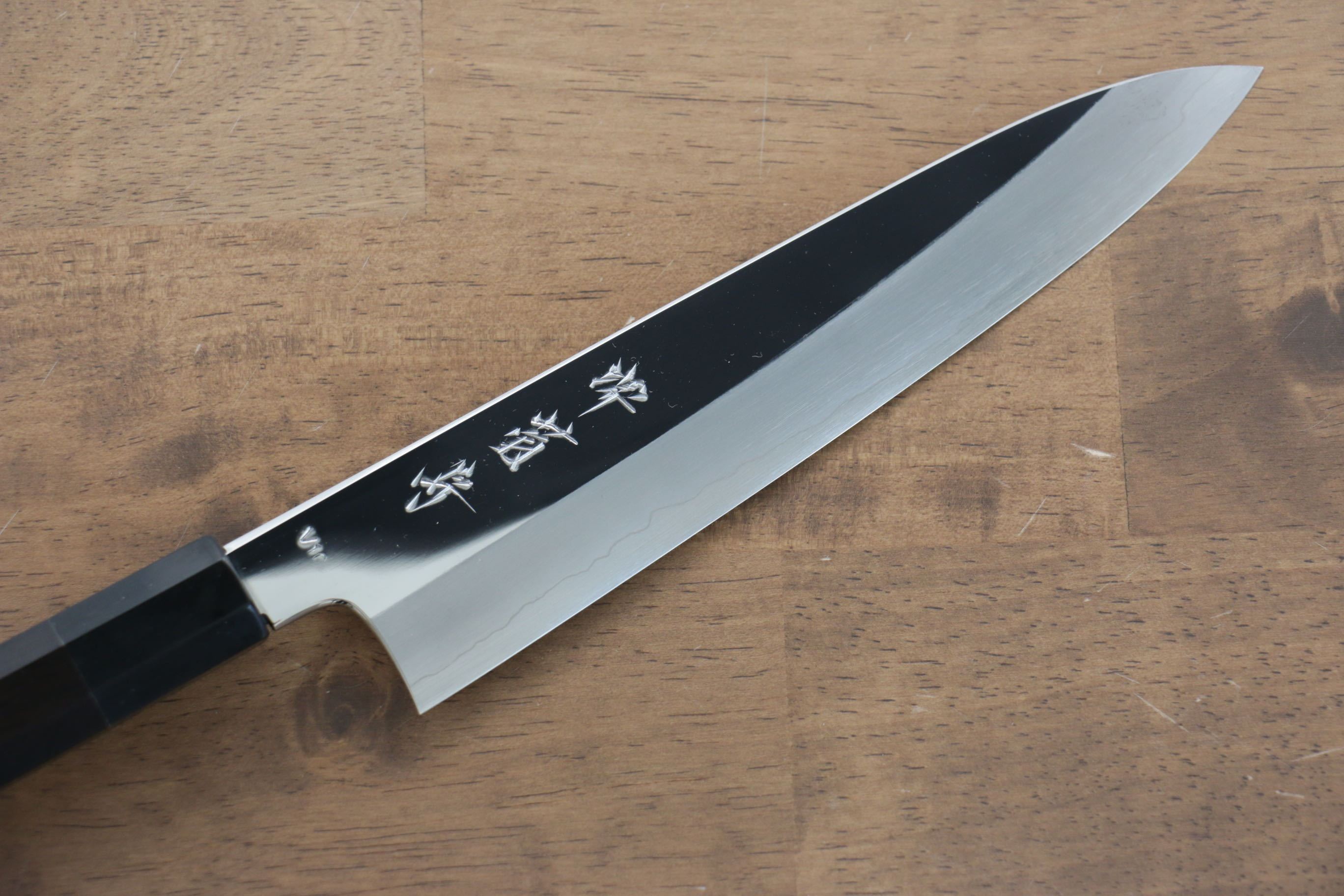 堺 菊守 VG10 鏡面處理 牛刀 210mm 黑檀握把 - 清助刃物